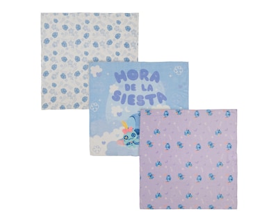 Foto 1 | Mantas para Bebé Disney Lily & Stitch 3 Piezas