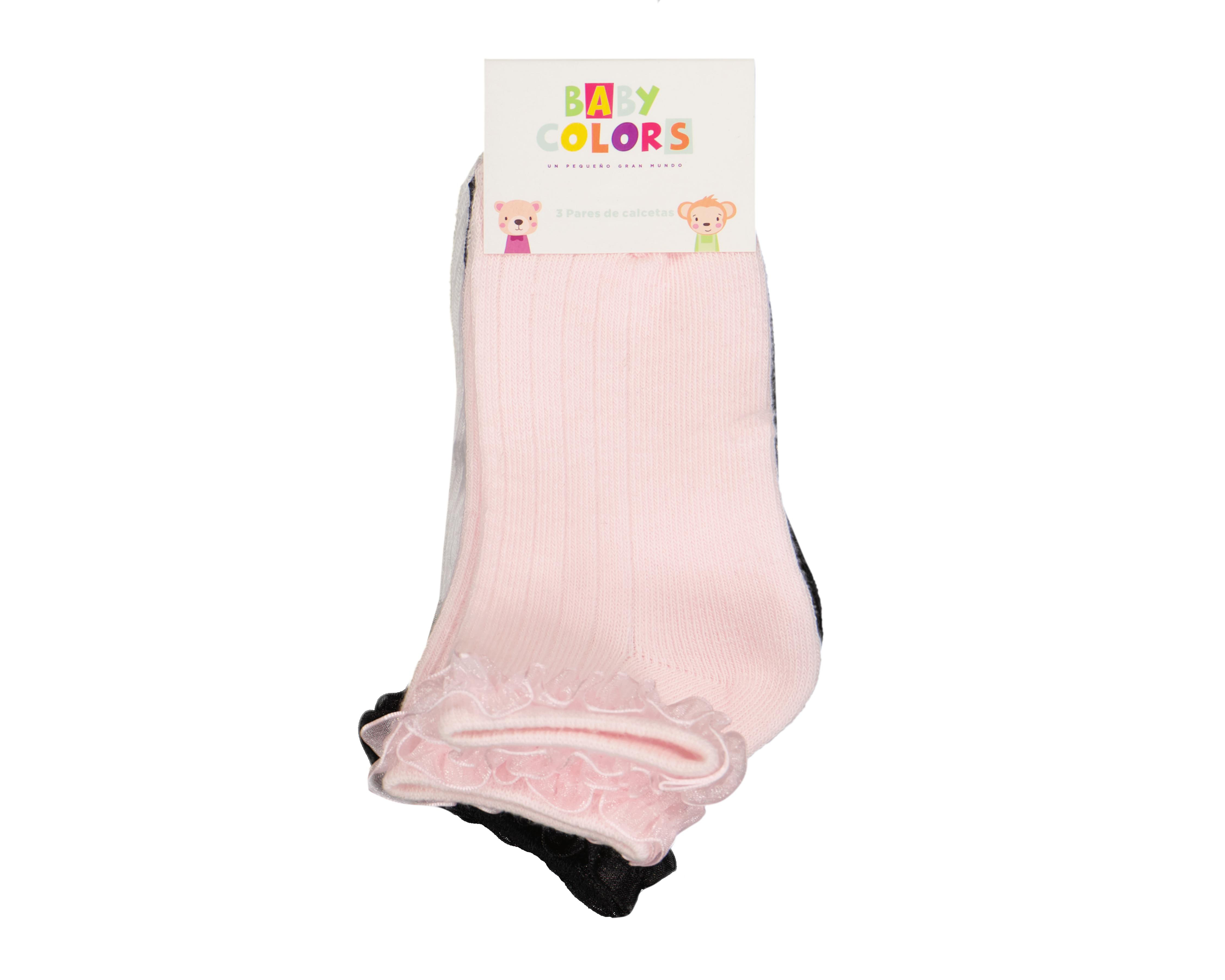 Foto 4 pulgar | Calcetas para Bebé Niña Baby Colors 3 Pares