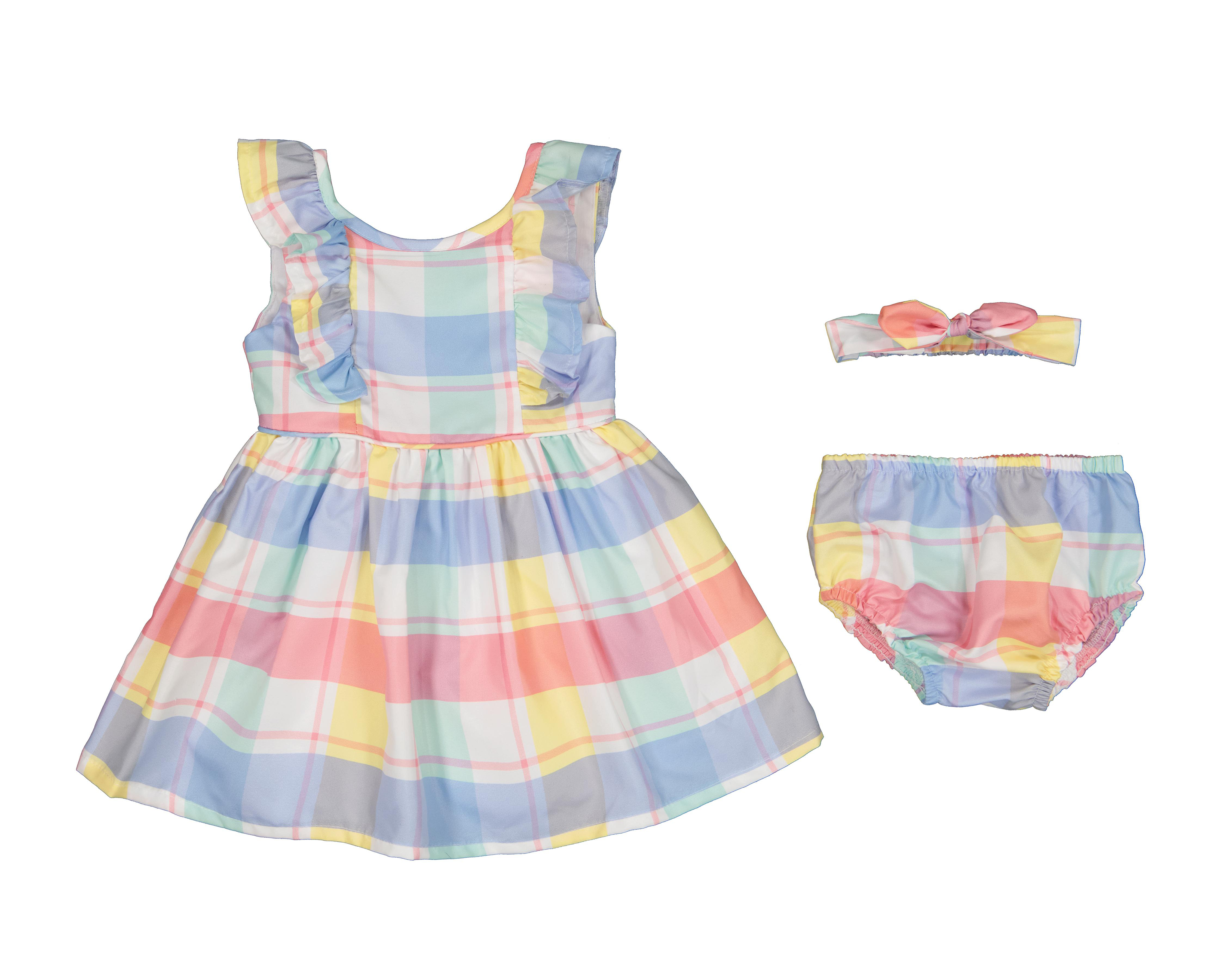 Foto 2 pulgar | Vestido para Bebé Niña Baby Colors Multicolor 3 Piezas
