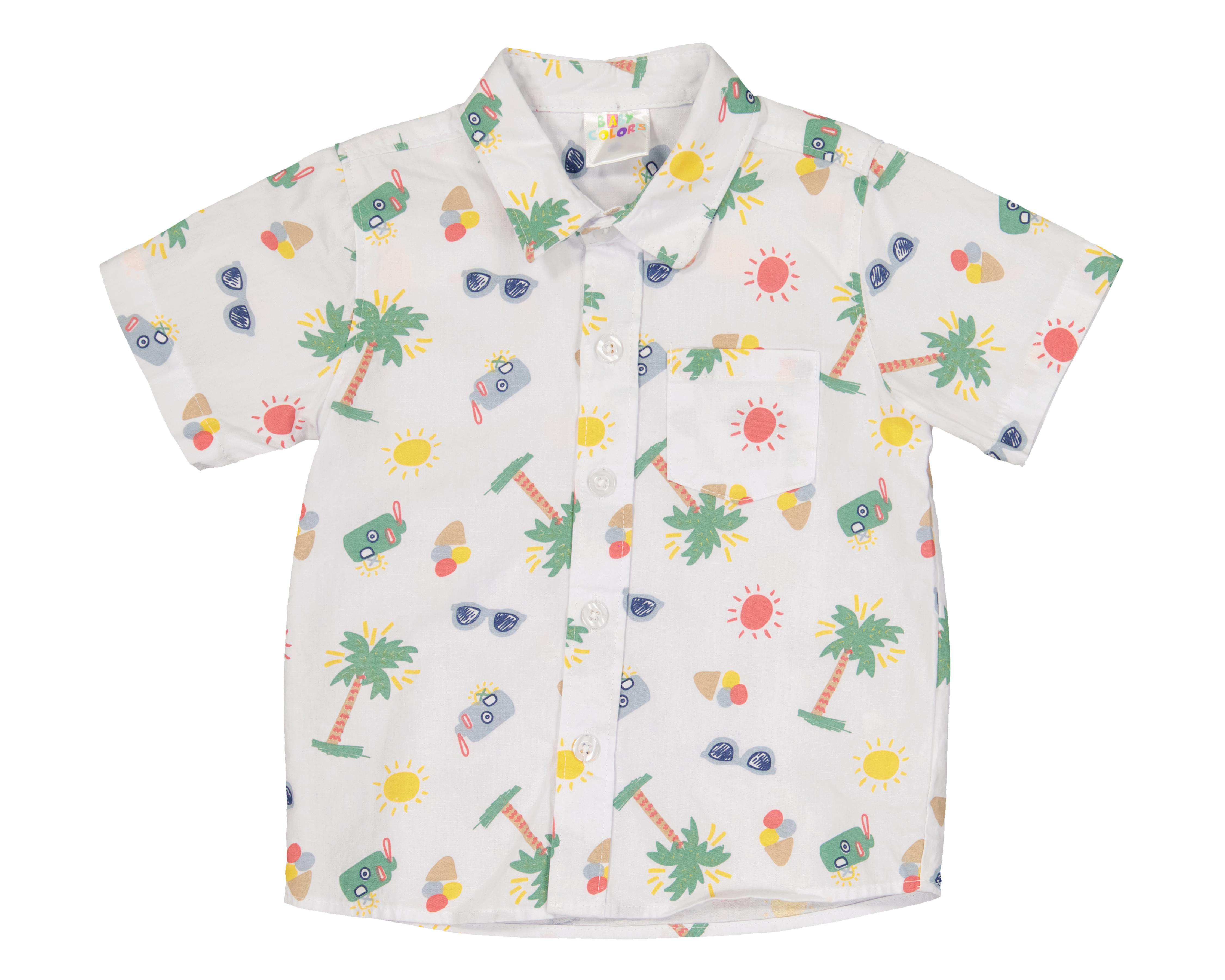 Foto 4 pulgar | Conjunto de Short y Camisa para Bebé Niño Baby Colors de Algodón Estampado 2 Piezas