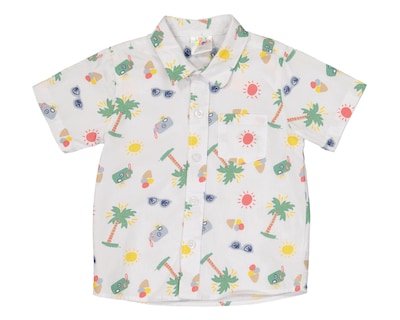 Foto 3 | Conjunto de Short y Camisa para Bebé Niño Baby Colors de Algodón Estampado 2 Piezas