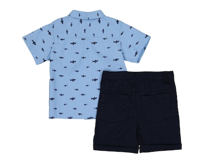 Foto 2 | Conjunto de Short y Camisa para Bebé Niño Baby Colors de Algodón Estampado 2 Piezas