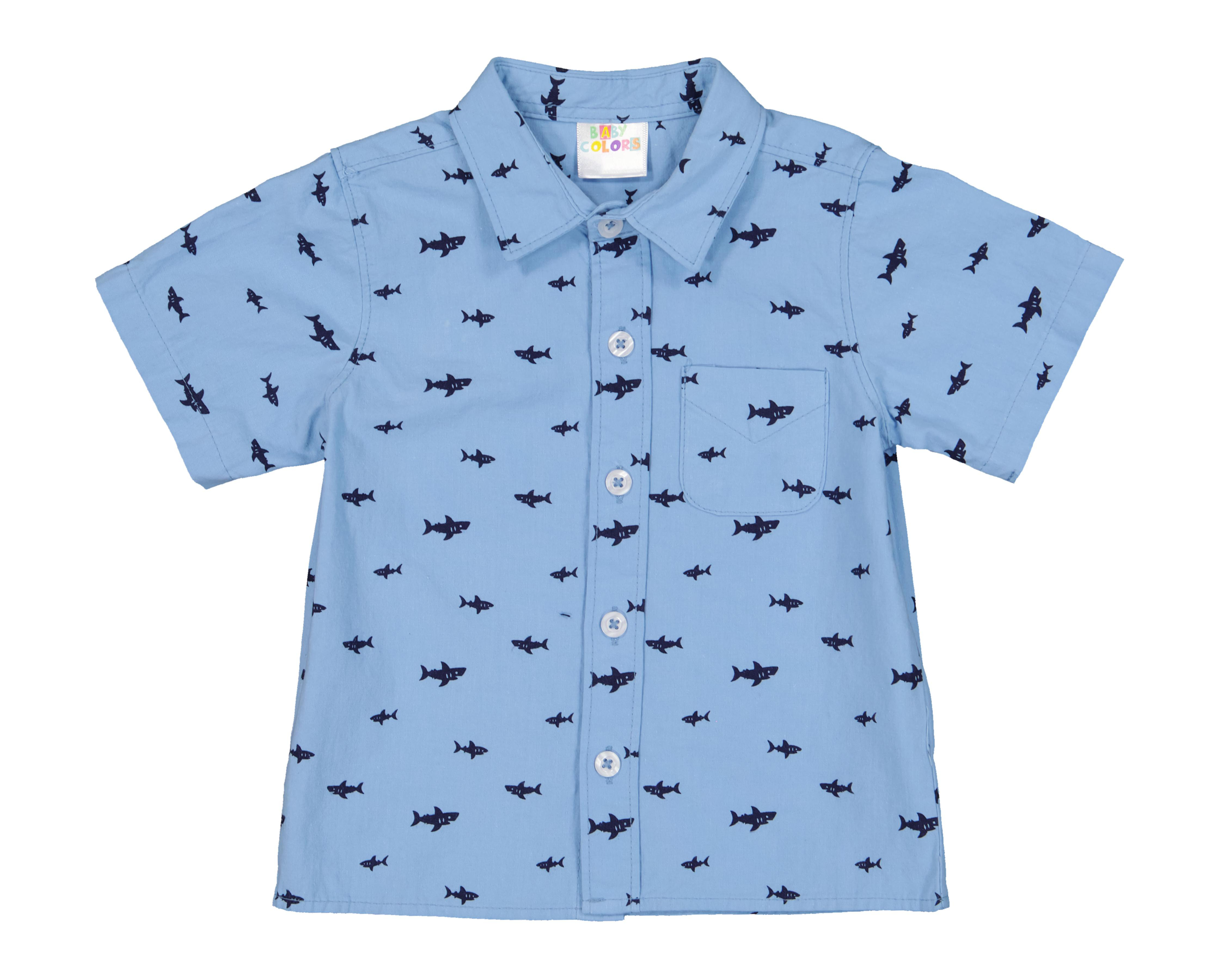 Foto 3 | Conjunto de Short y Camisa para Bebé Niño Baby Colors de Algodón Estampado 2 Piezas