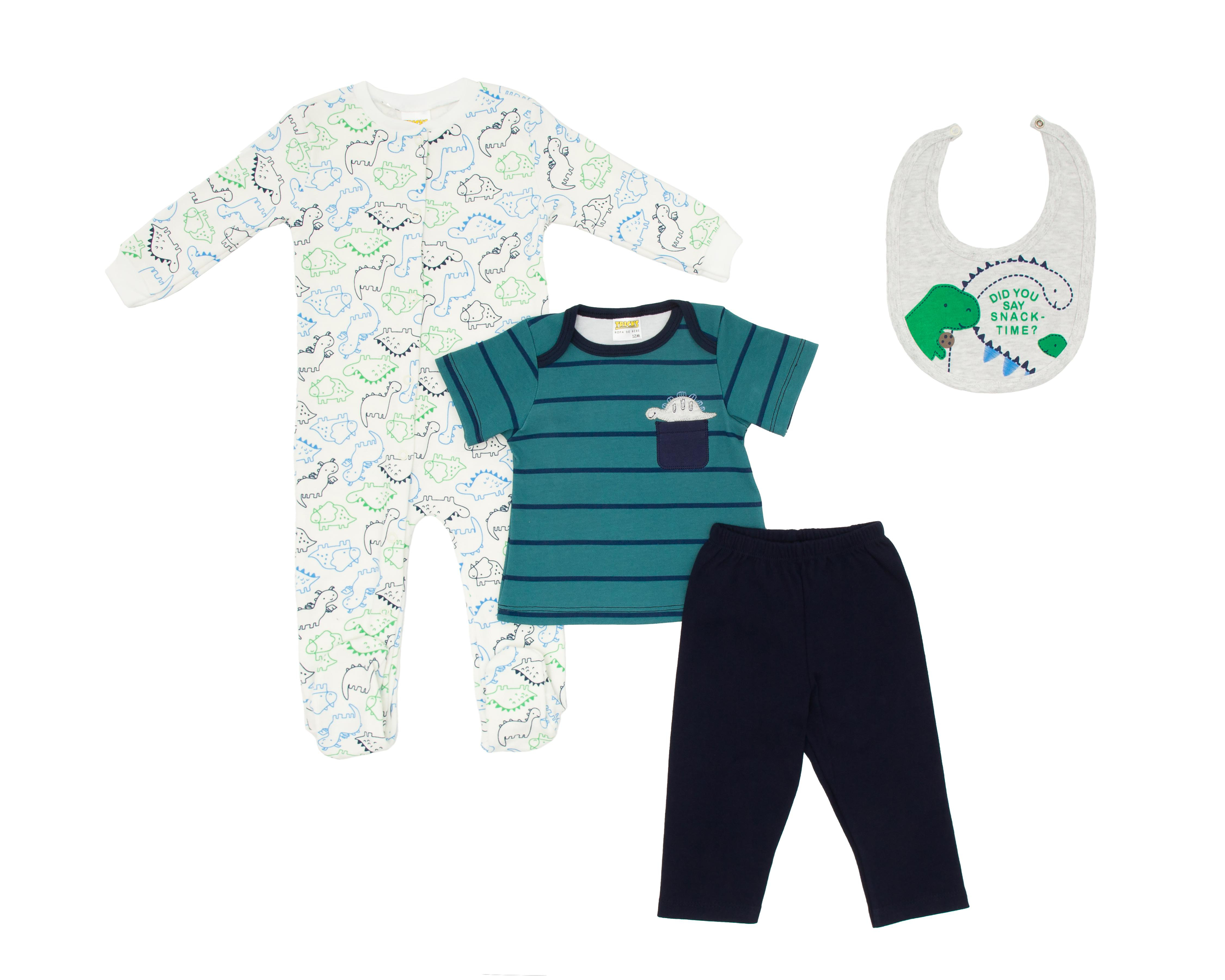 Conjunto de Algodón para Bebé Niño Tricks 4 Piezas