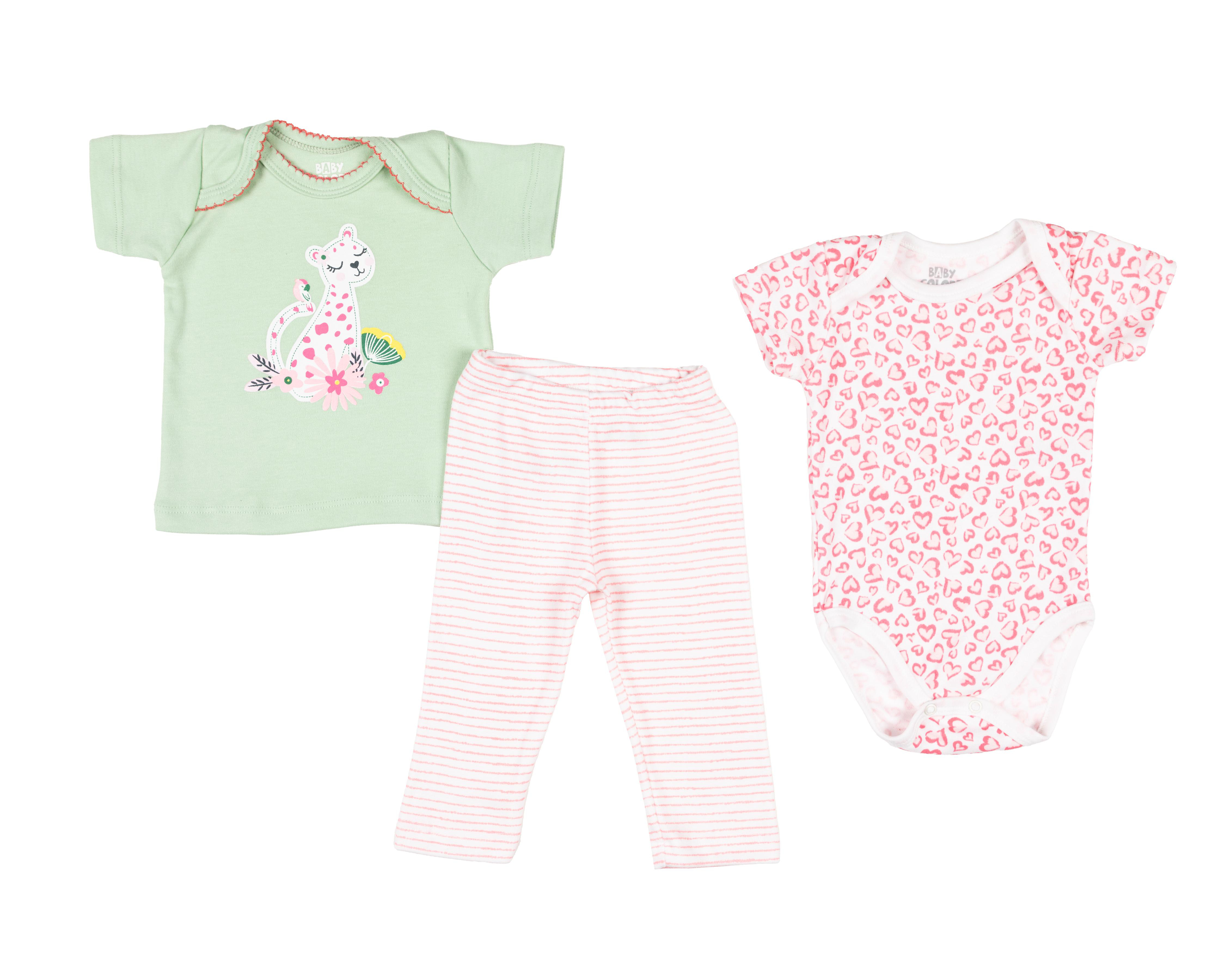 Foto 1 | Conjunto para Bebé Niña Baby Colors 3 Piezas