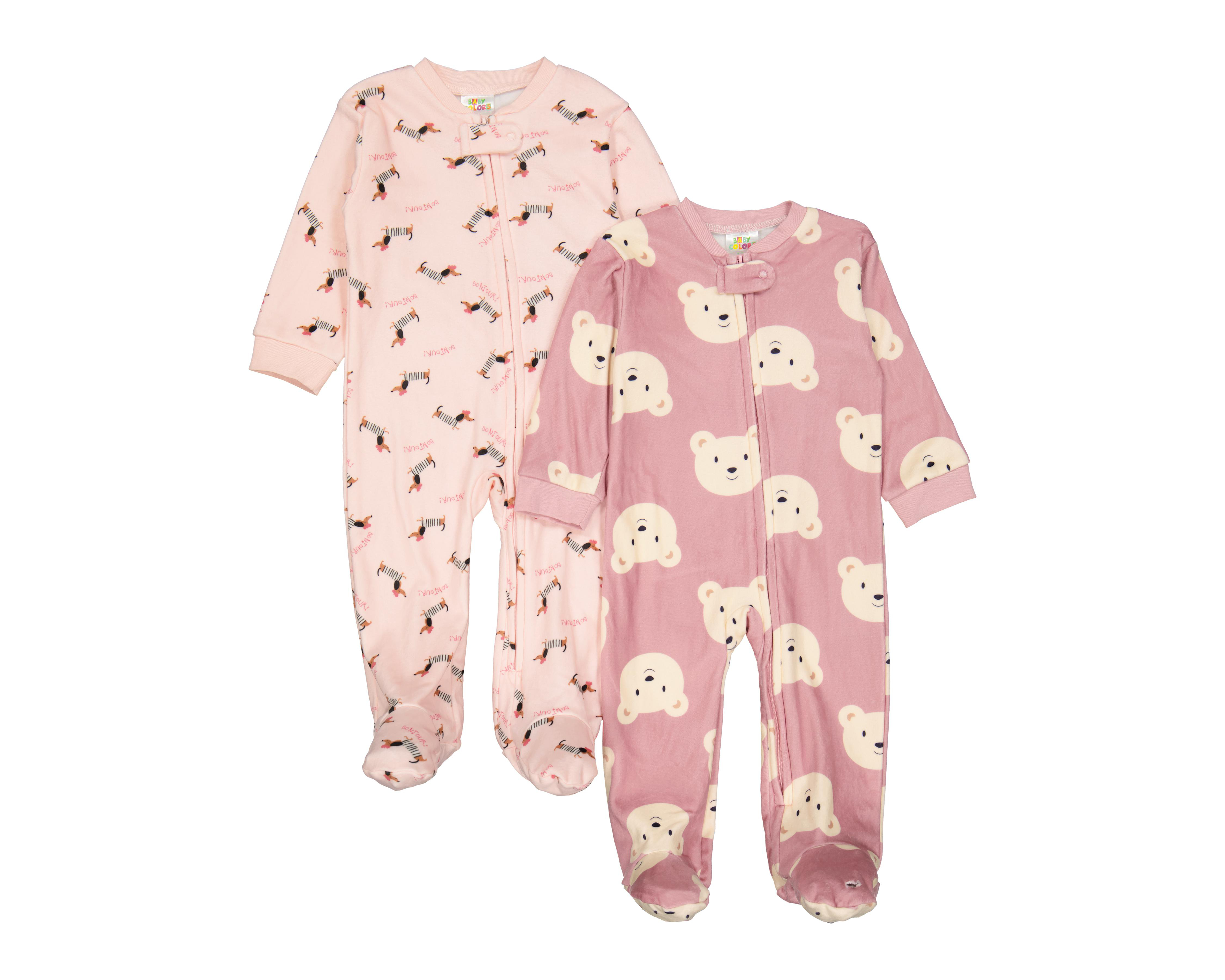 Foto 1 | Mameluco para Bebé Niña Baby Colors Estampado 2 Piezas