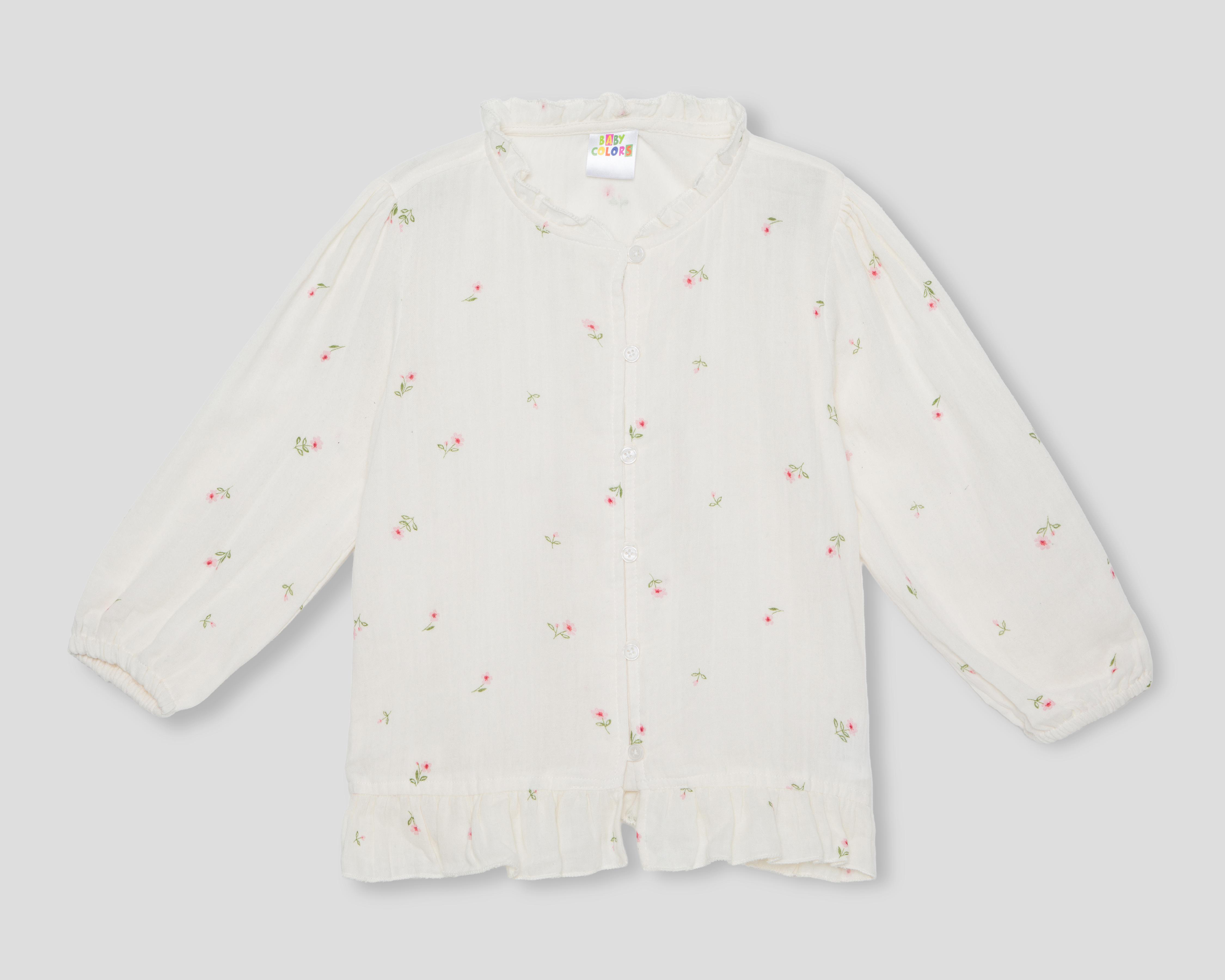 Blusa para Bebé Niña Baby Colors de Algodón Manga Larga