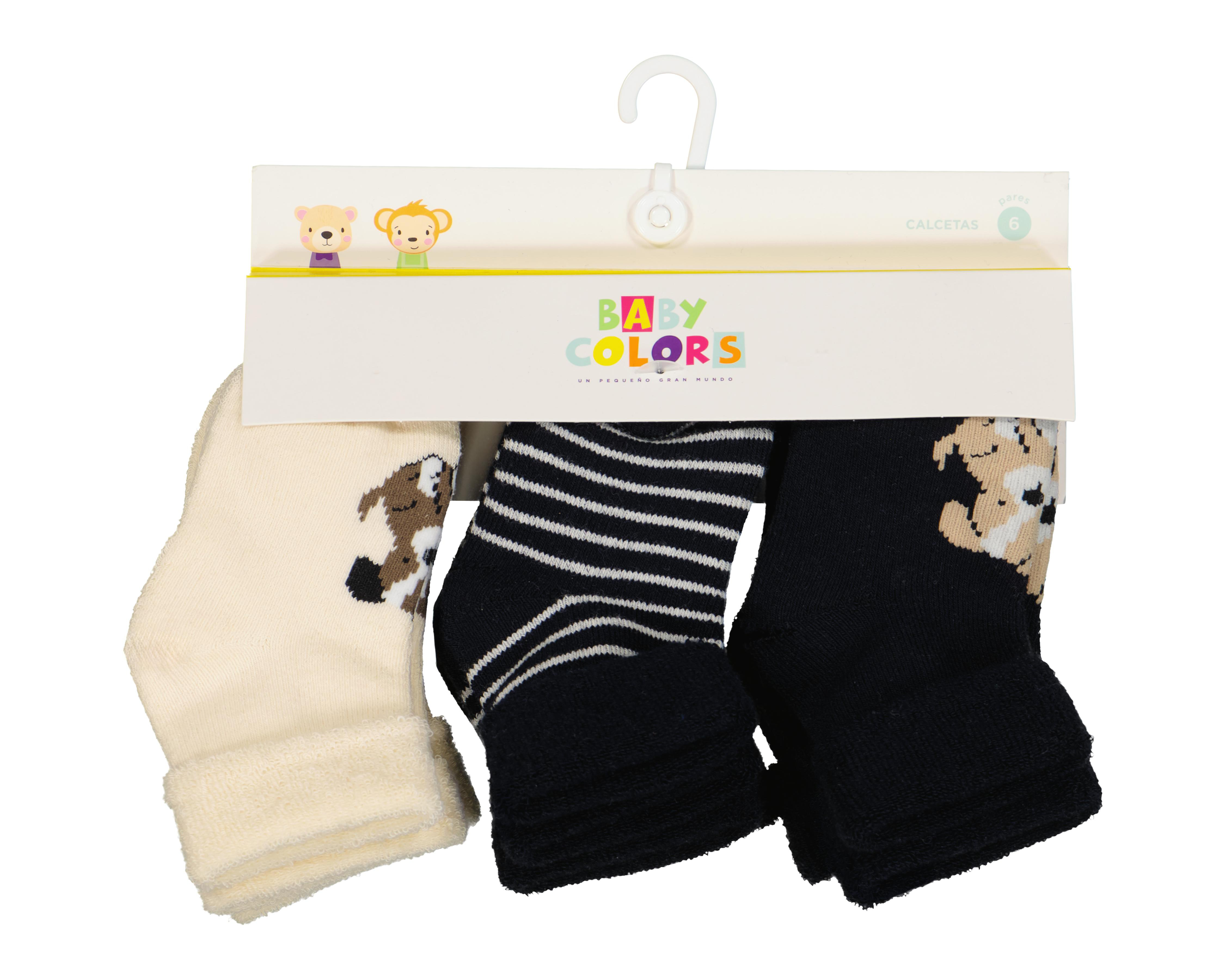 Foto 4 pulgar | Calcetines para Bebé Niño Baby Colors 6 Pares