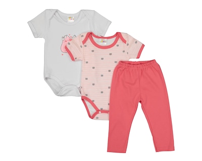 Foto 1 | Conjunto para Bebé Niña Baby Colors Estampado 3 Piezas