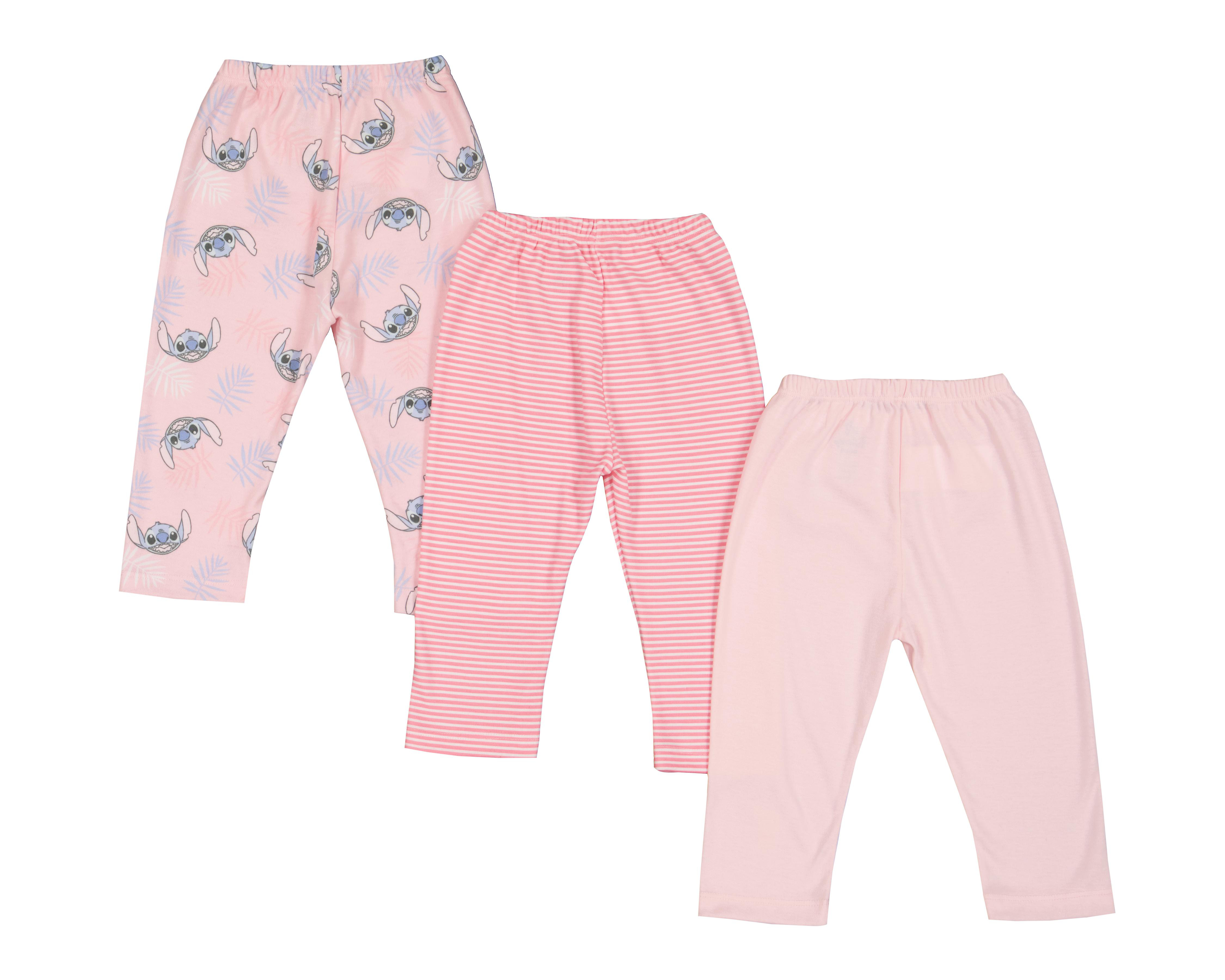 Foto 2 | Pantalón para Bebé Niña Disney Baby Stitch 3 Piezas