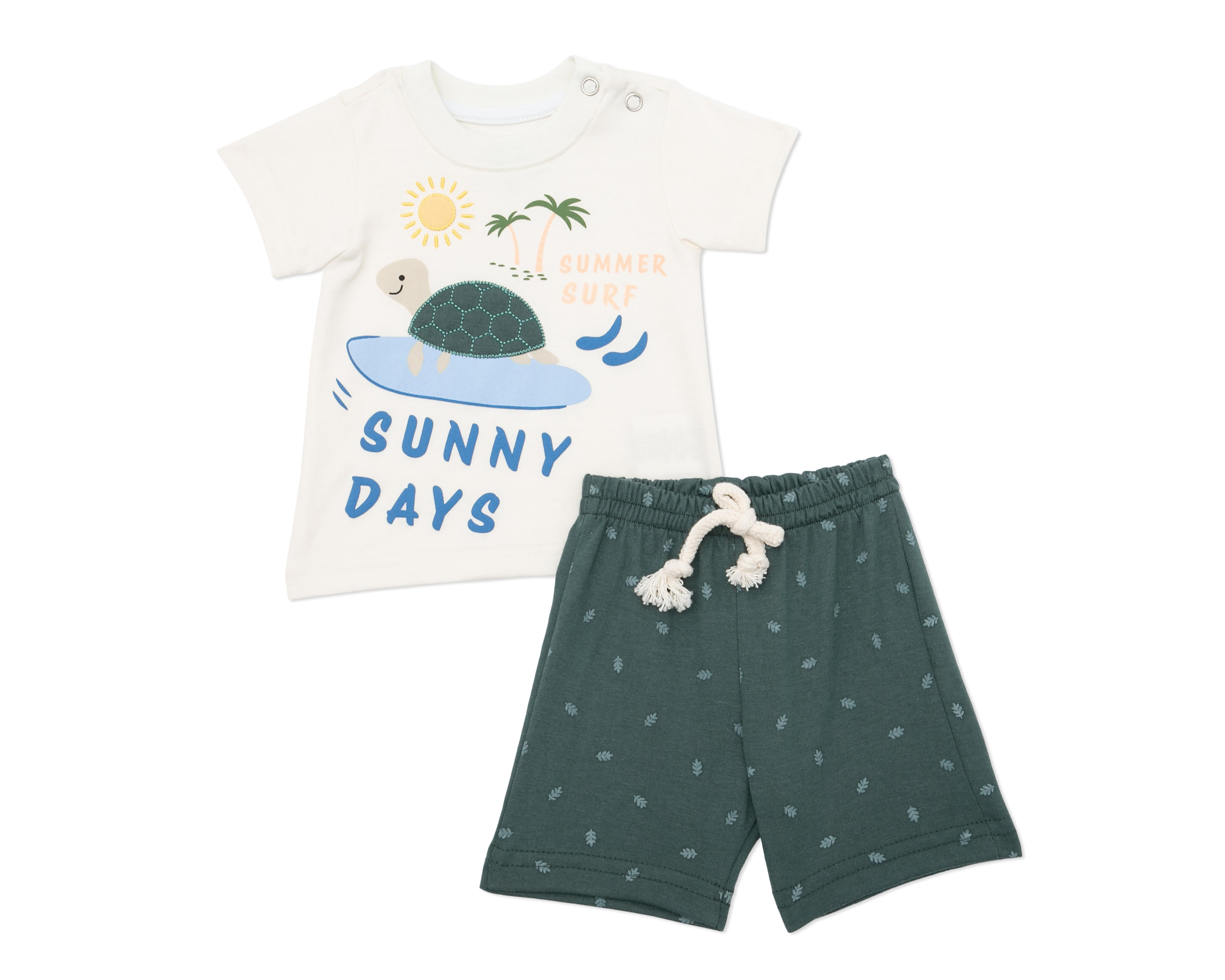 Conjunto para Bebe Niño Baby Colors Estampado 2 Piezas