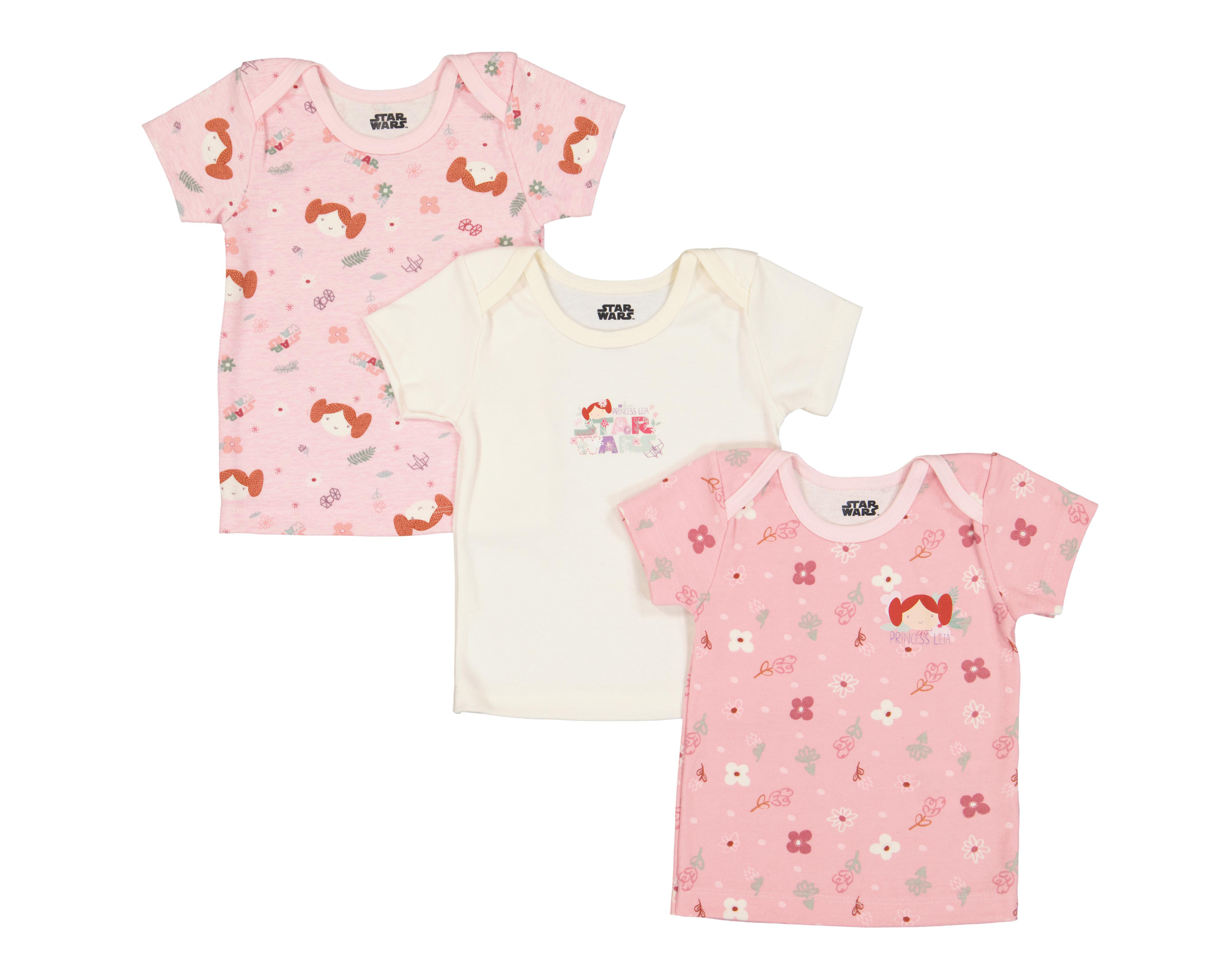 Foto 2 pulgar | Camiseta para Bebé Niña Disney Baby Star Wars con Estampado 3 Piezas