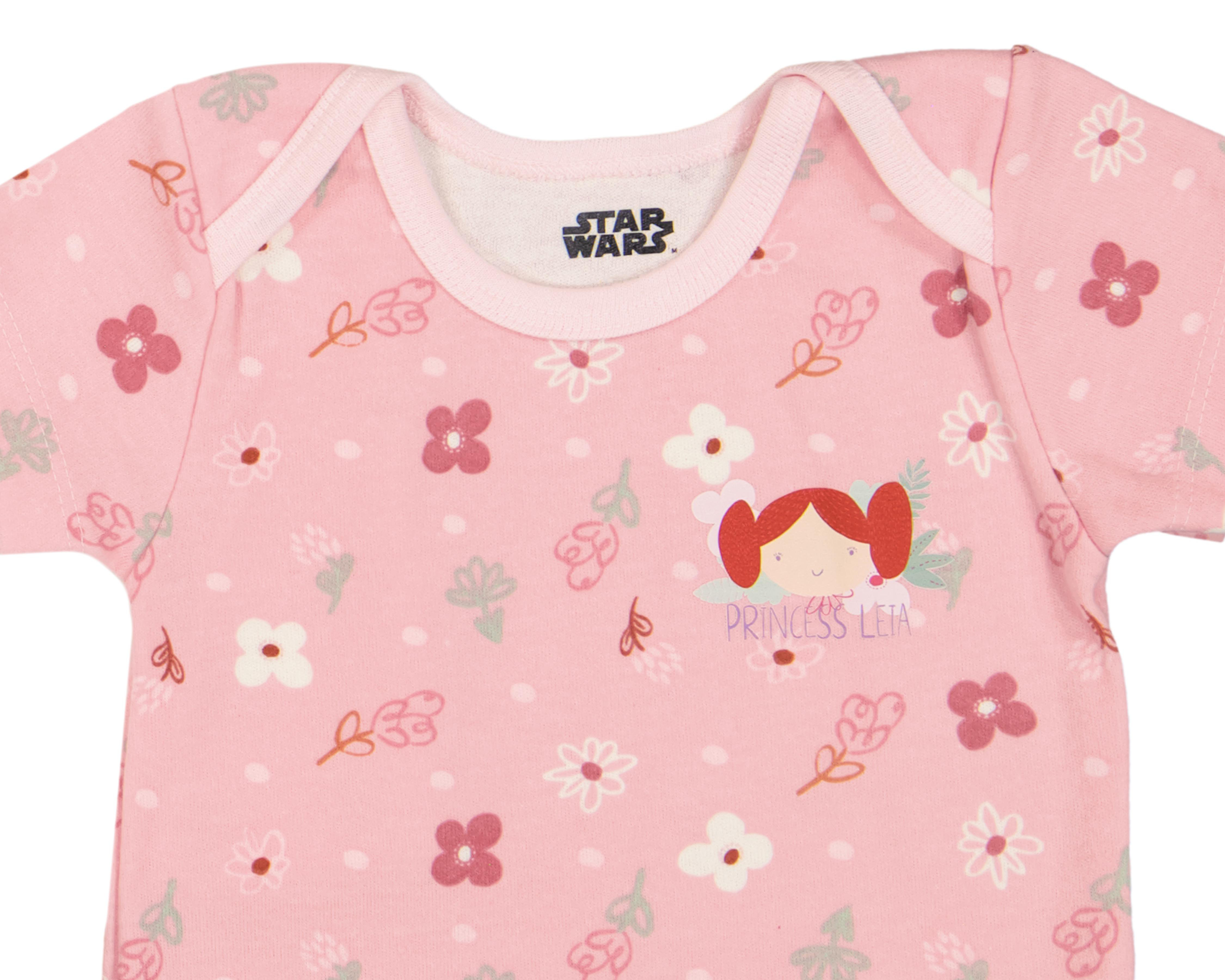 Foto 4 pulgar | Camiseta para Bebé Niña Disney Baby Star Wars con Estampado 3 Piezas