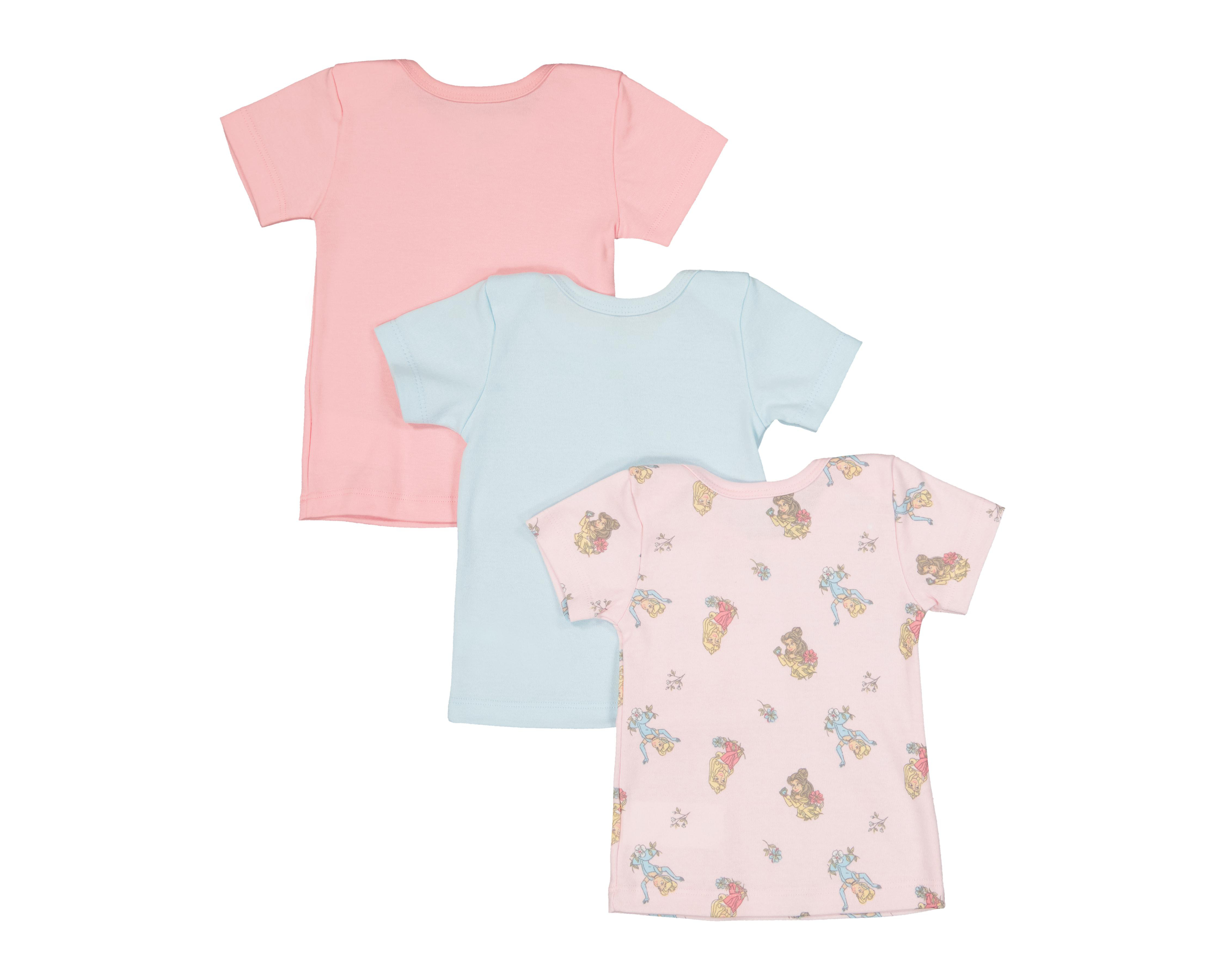 Foto 3 pulgar | Camiseta para Bebé Niña Disney Baby Multicolor 3 Piezas