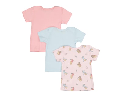 Foto 2 | Camiseta para Bebé Niña Disney Baby Multicolor 3 Piezas