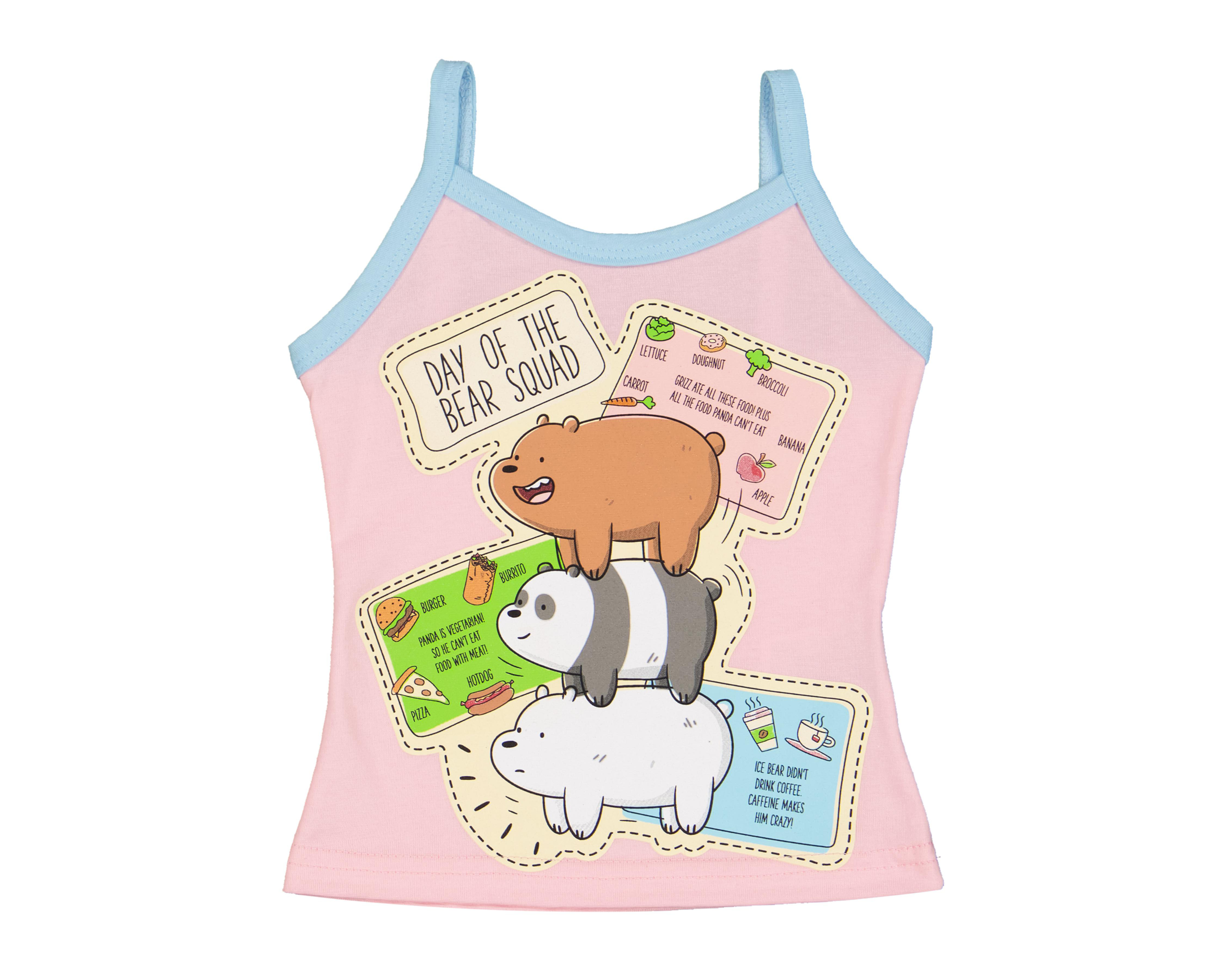 Foto 4 pulgar | Playera Interior We Bare Bears para Niña 2 Piezas