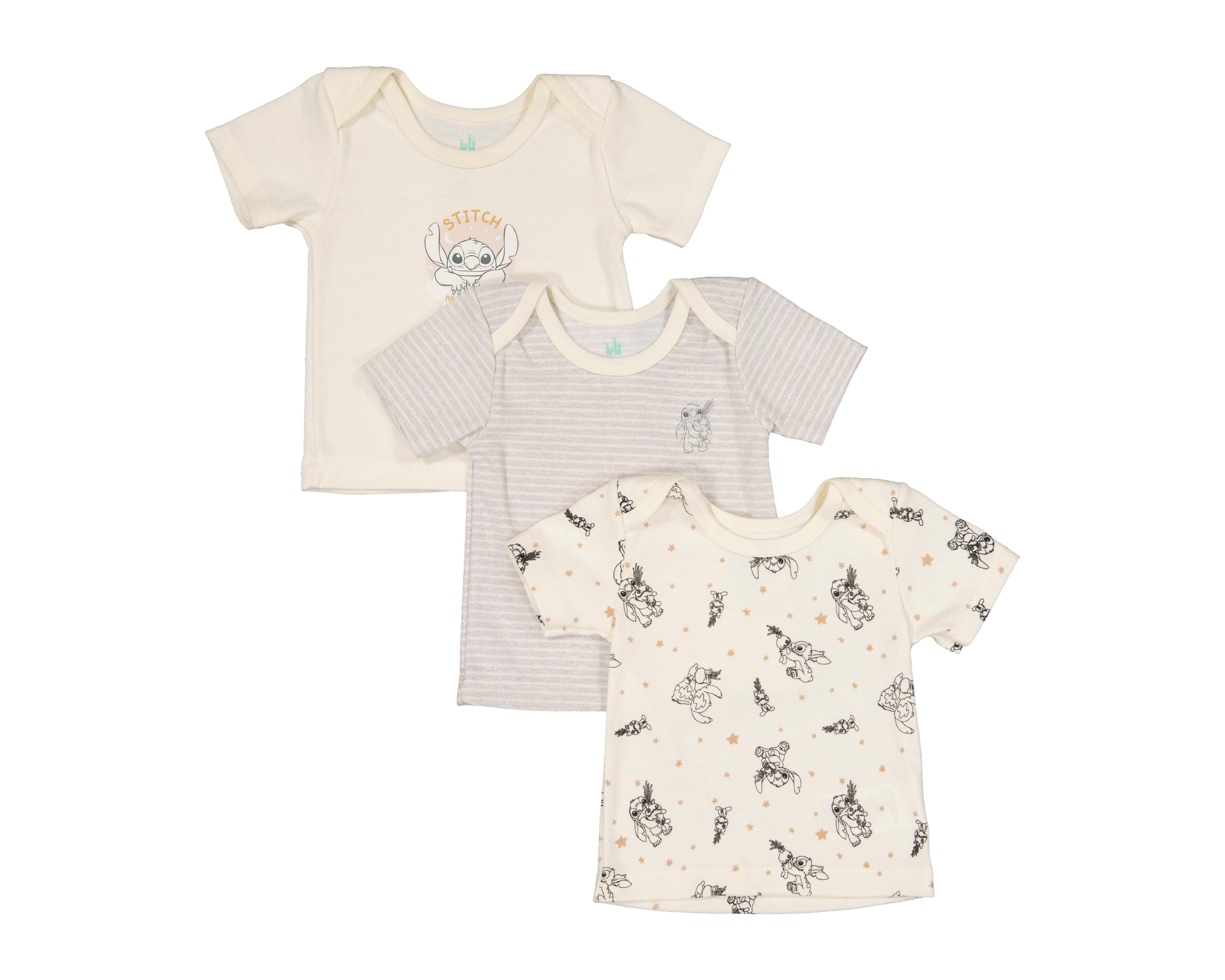 Foto 2 pulgar | Camiseta para Bebé Disney Baby Multicolor 3 Piezas