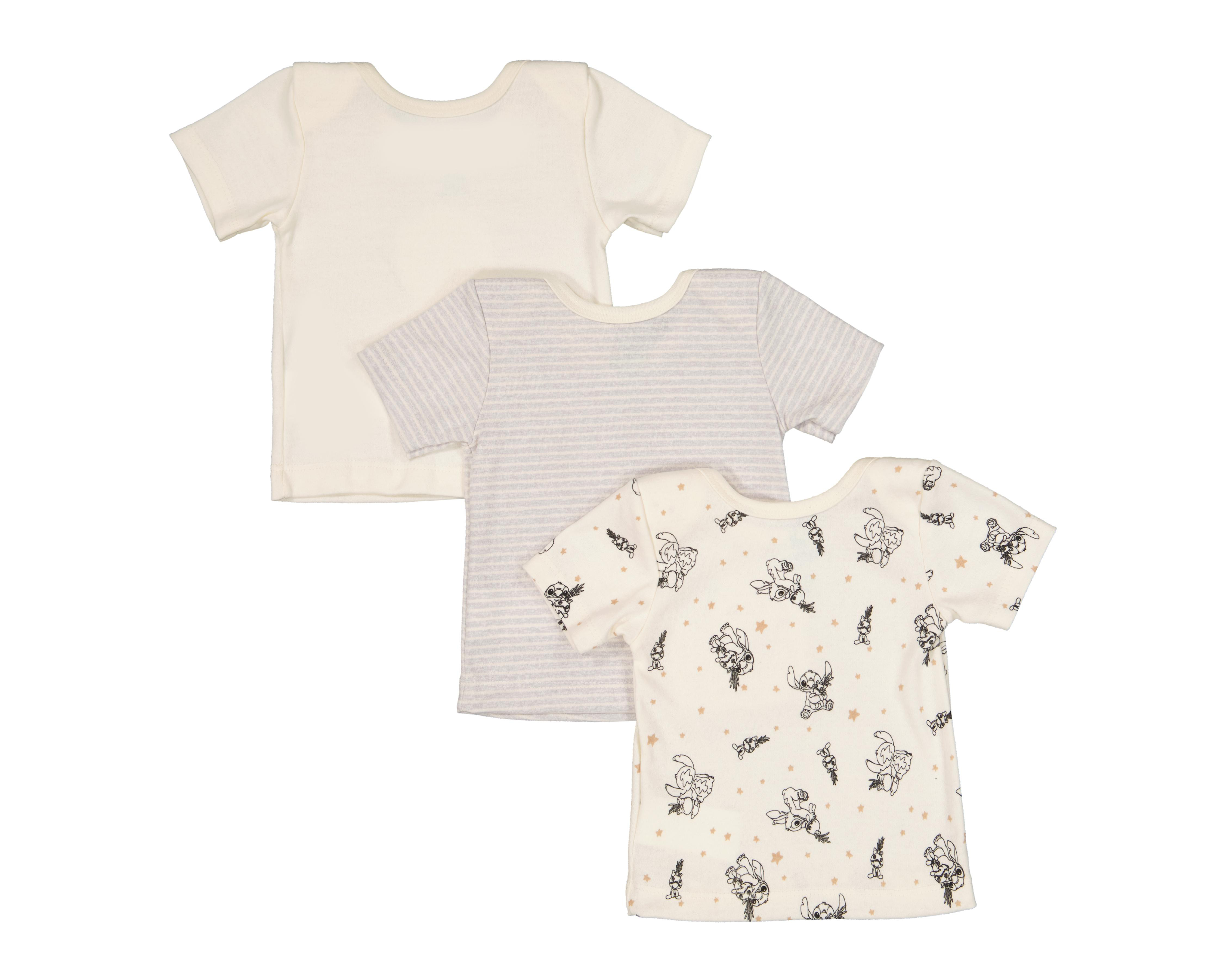 Foto 3 pulgar | Camiseta para Bebé Disney Baby Multicolor 3 Piezas