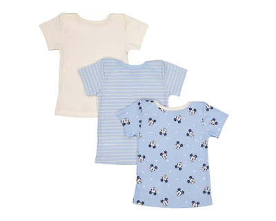 Foto 2 | Camiseta para Bebé Niño Disney Mickey Mouse Azul 3 Piezas