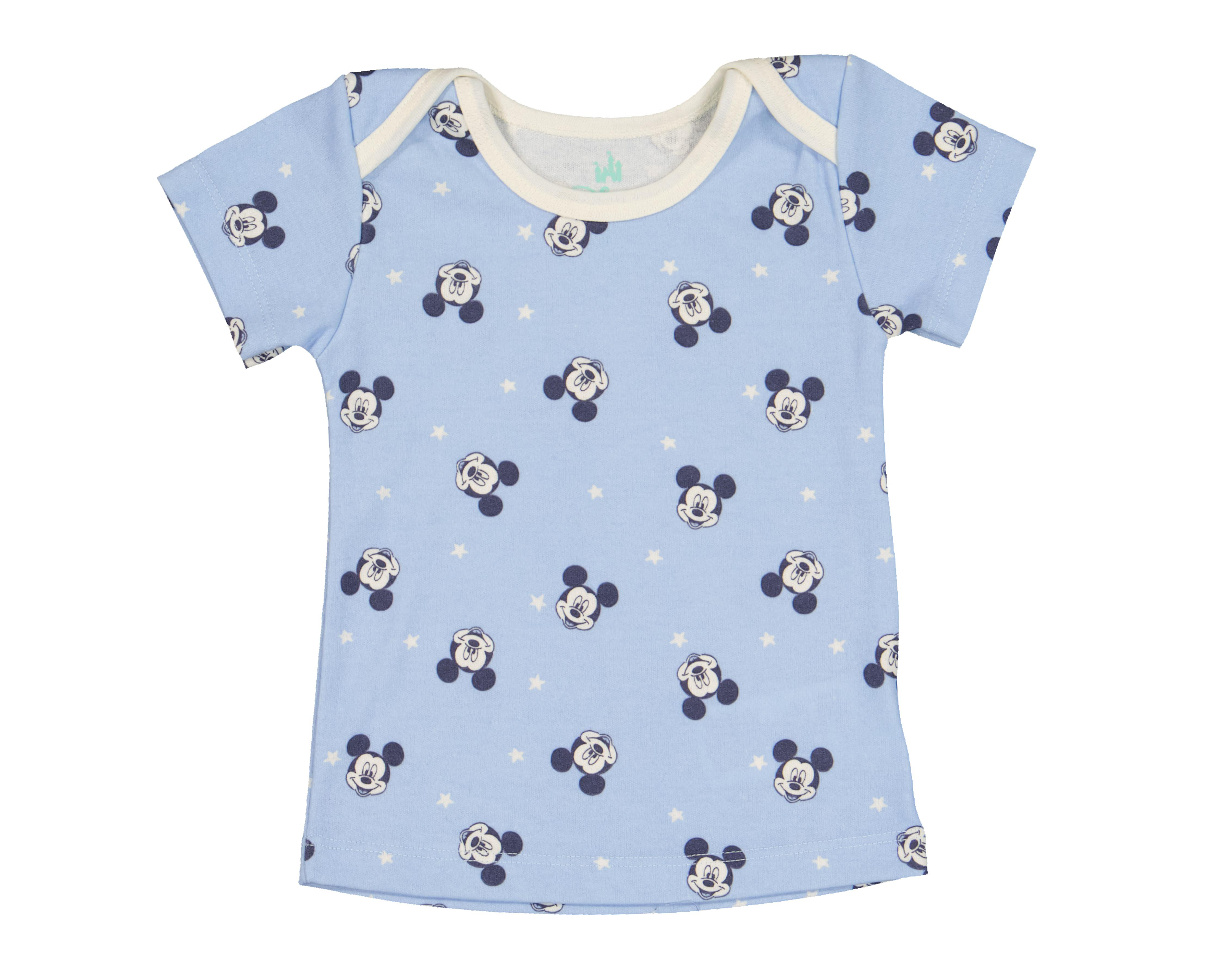 Foto 4 pulgar | Camiseta para Bebé Niño Disney Mickey Mouse Azul 3 Piezas
