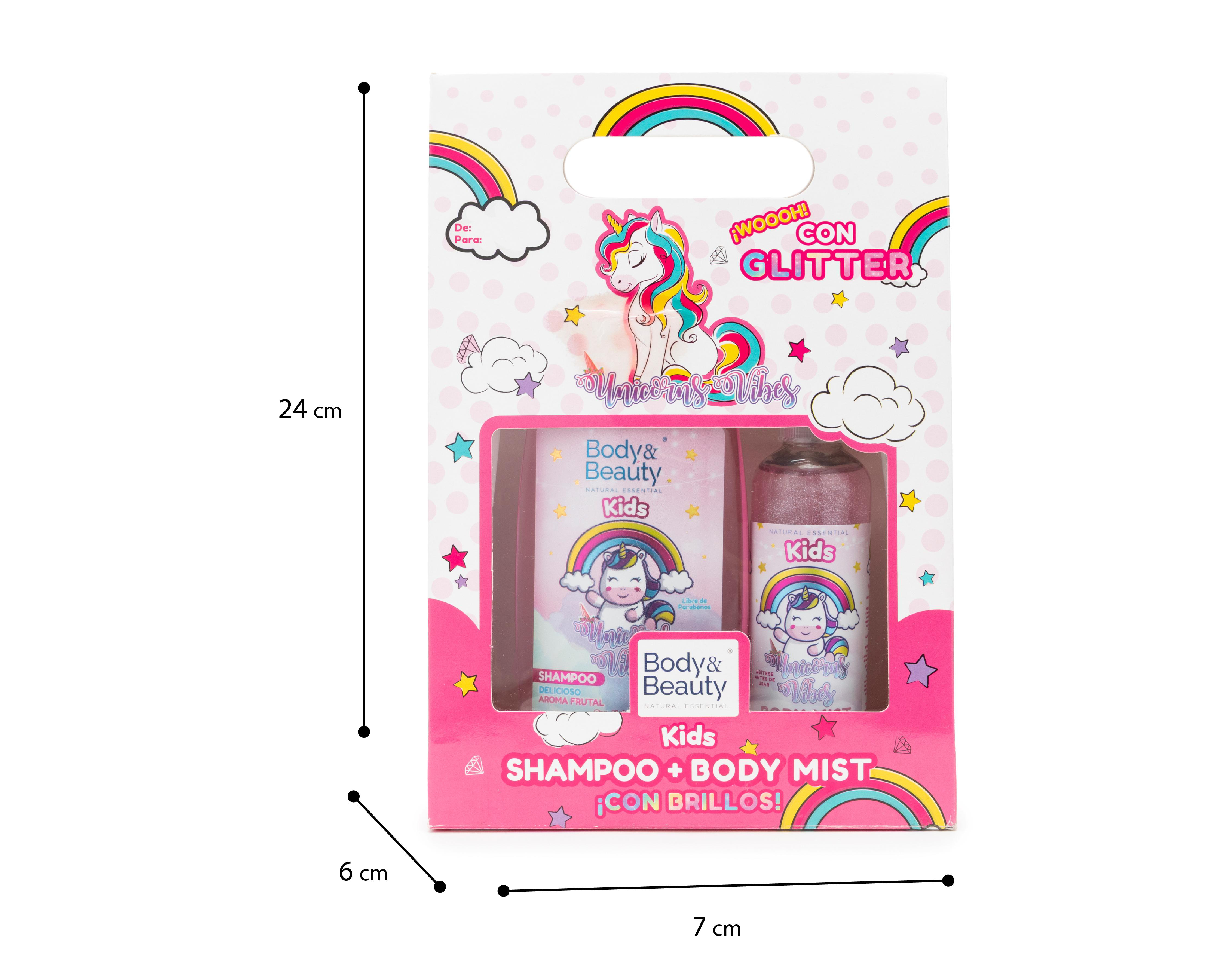 Foto 5 | Shampoo y Body Mist para Bebé Body & Beauty con Brillos 2 Piezas