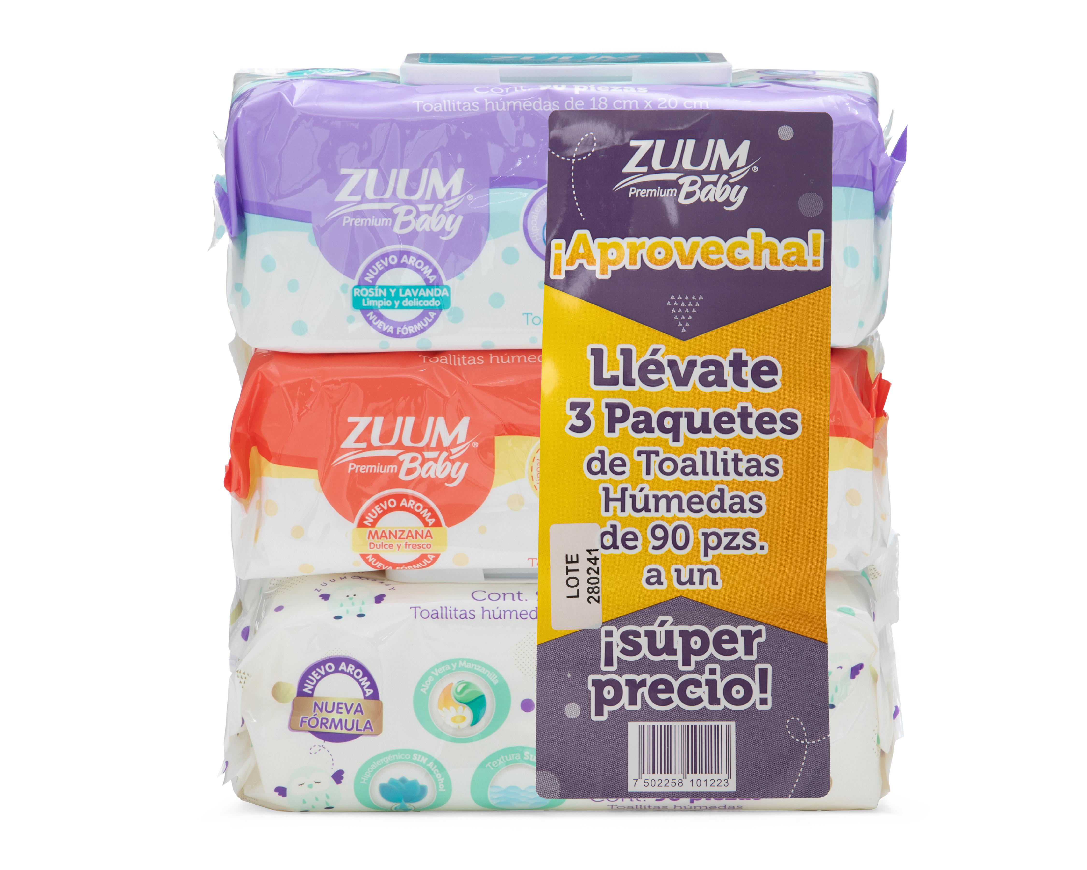 Toallitas para Bebé Zuum Baby Premium 3 Paquetes