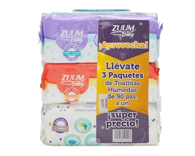 Foto 1 | Toallitas para Bebé Zuum Baby Premium 3 Paquetes