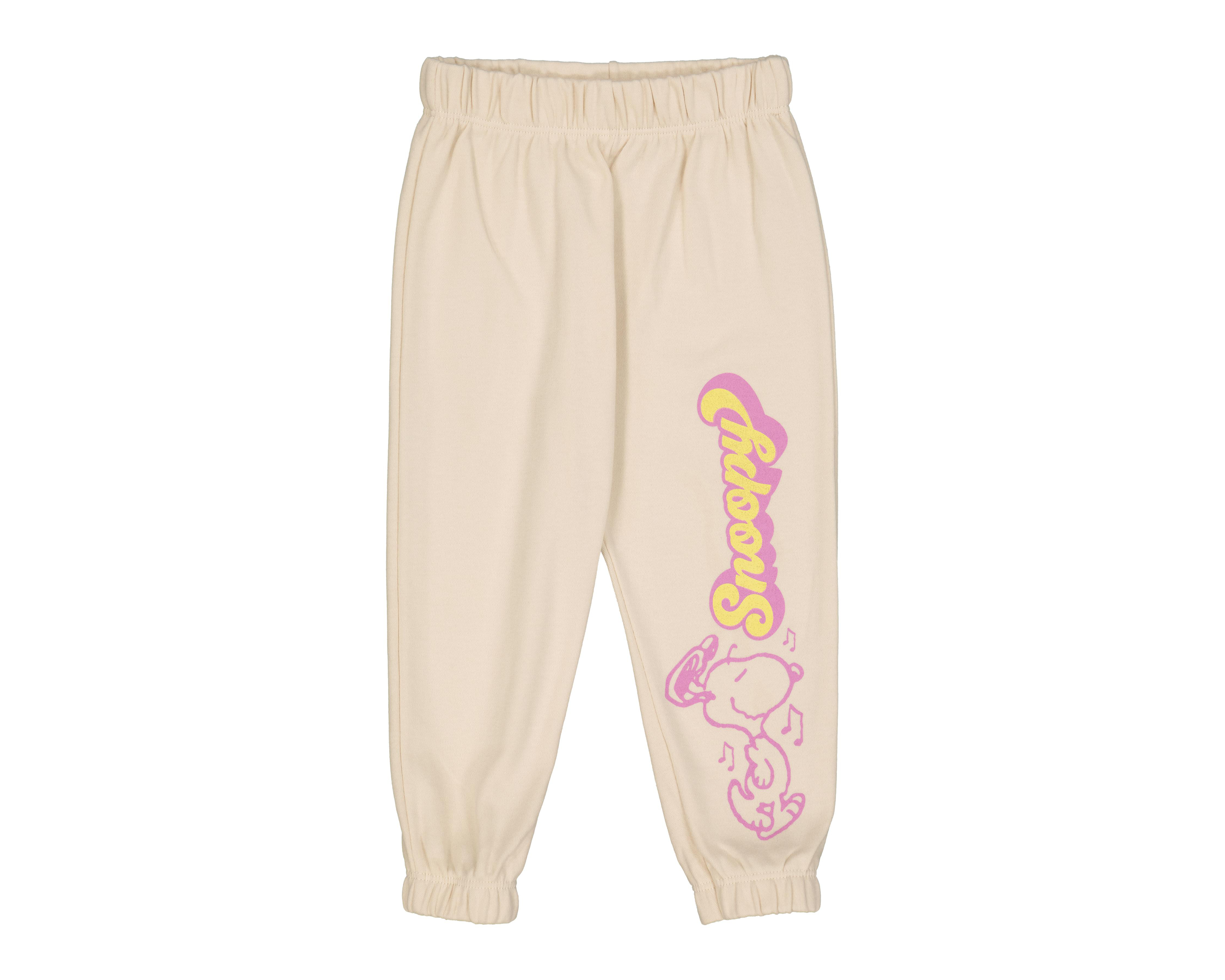 Jogger para Bebé Niña Peanuts de Algodón Beige