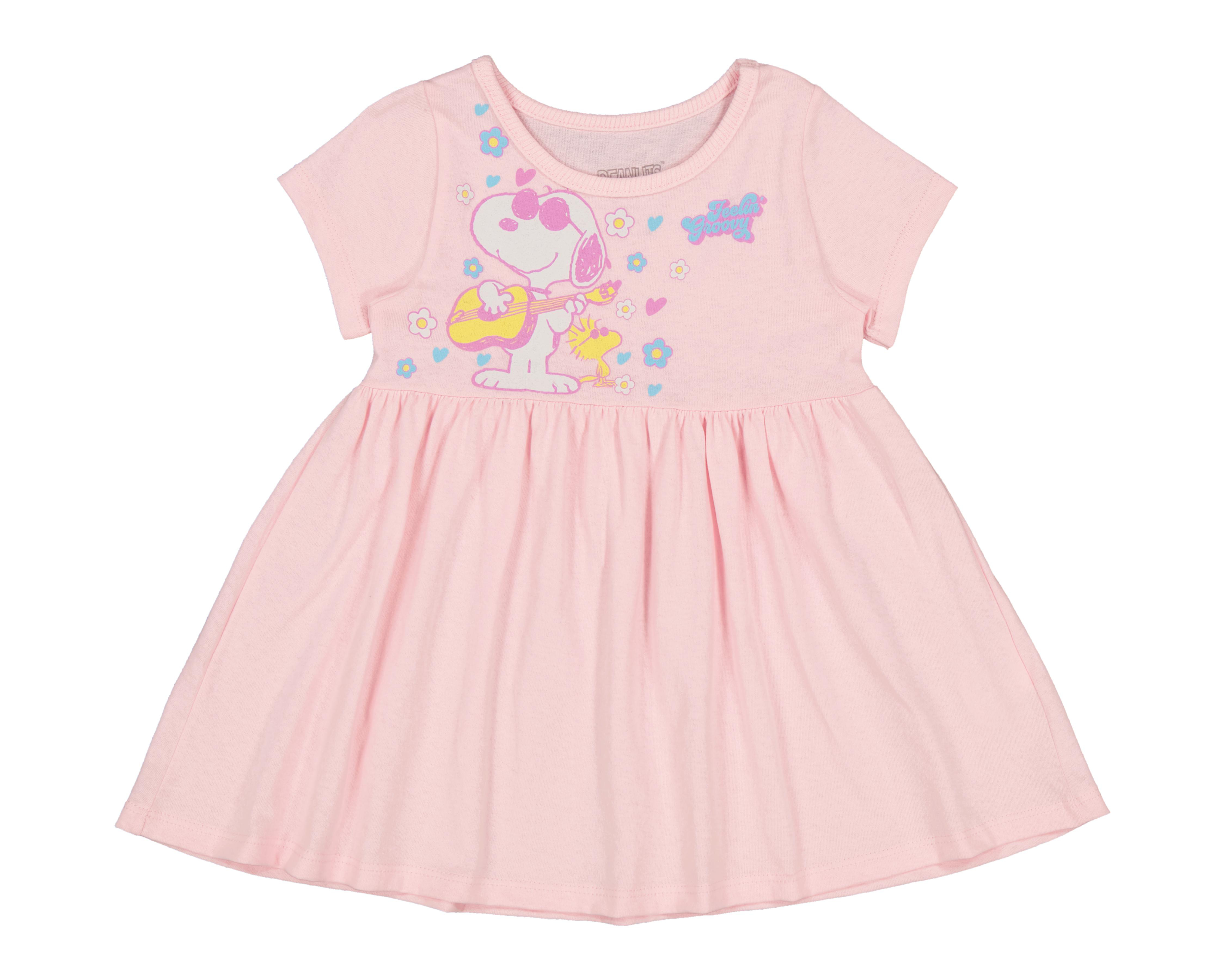 Vestido para Bebé Niña Peanuts de Algodón Rosa