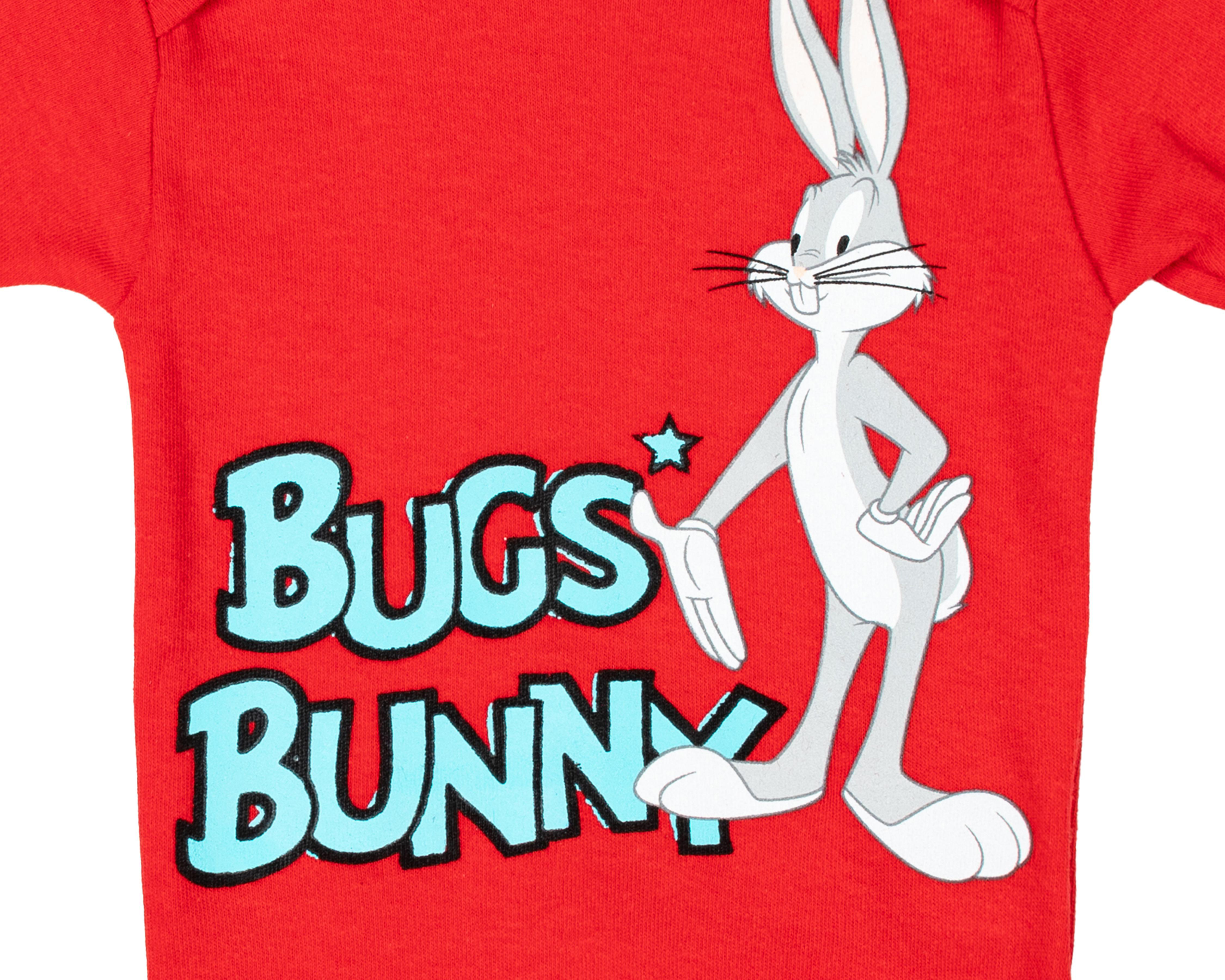Foto 4 pulgar | Pañalero para Bebé Niño Looney Tunes de Algodón Rojo