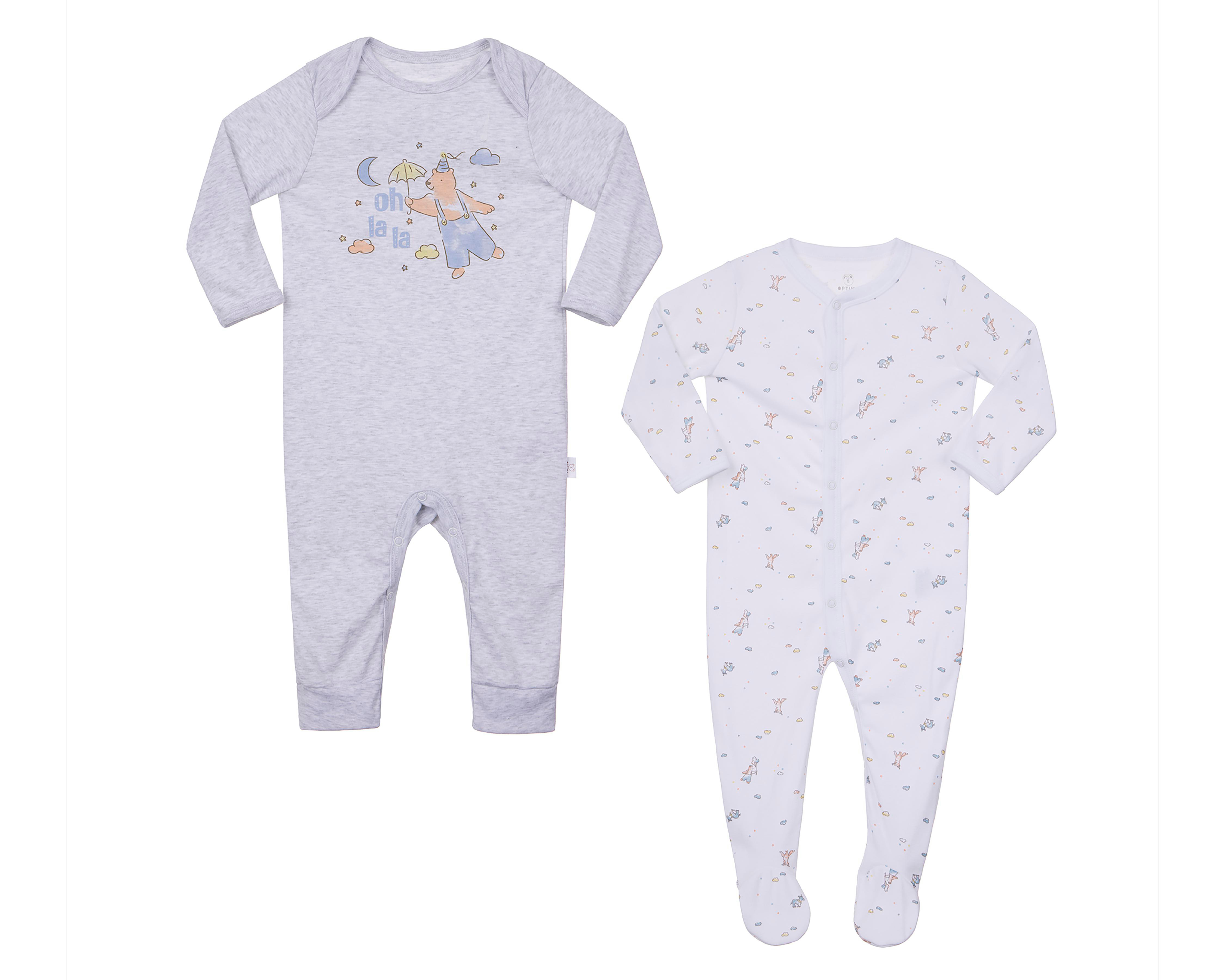 Mameluco para Bebé Baby Optima de Algodón 2 Piezas