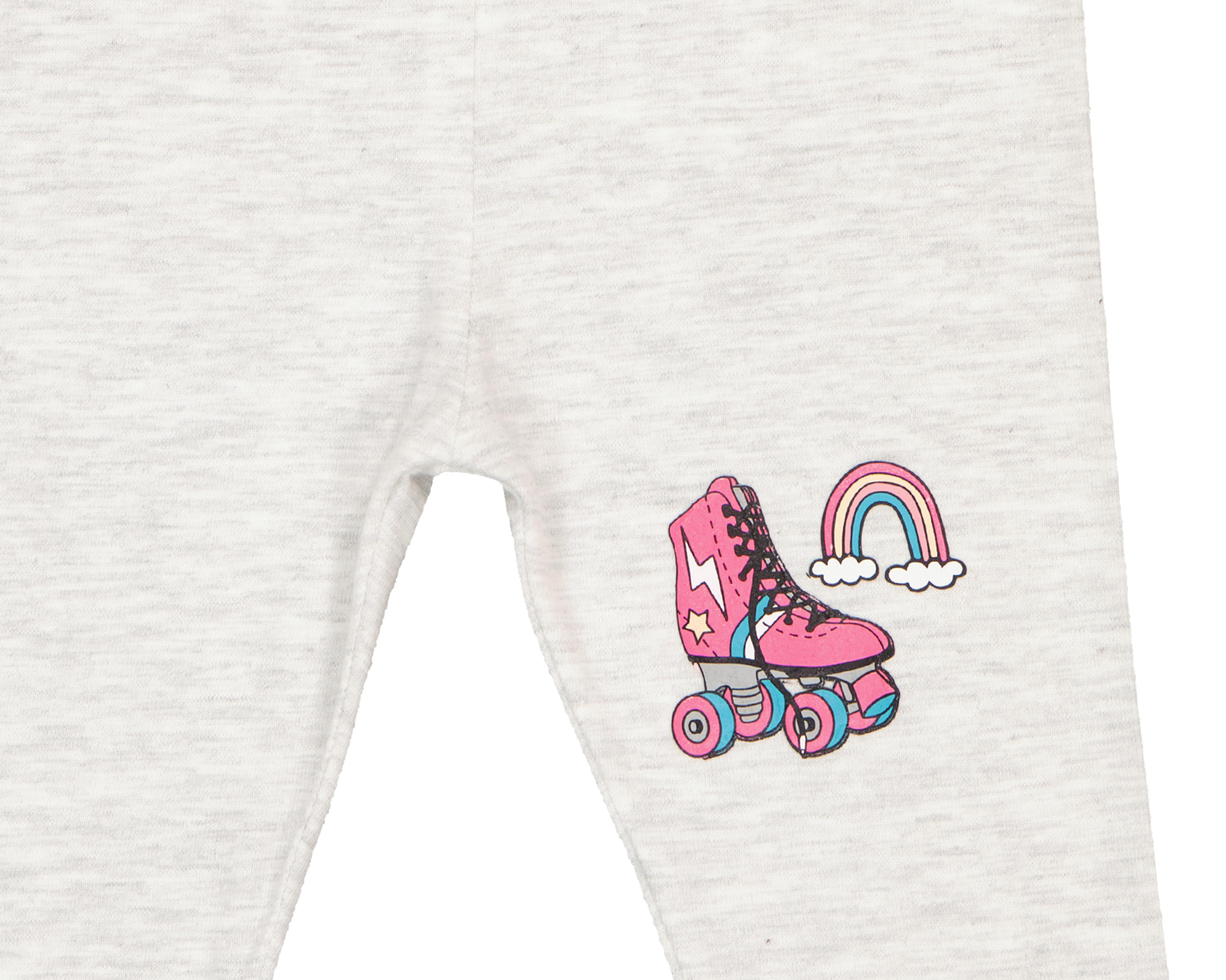 Foto 4 pulgar | Pantalón para Bebé Niña Baby Óptima de Algodón Gris