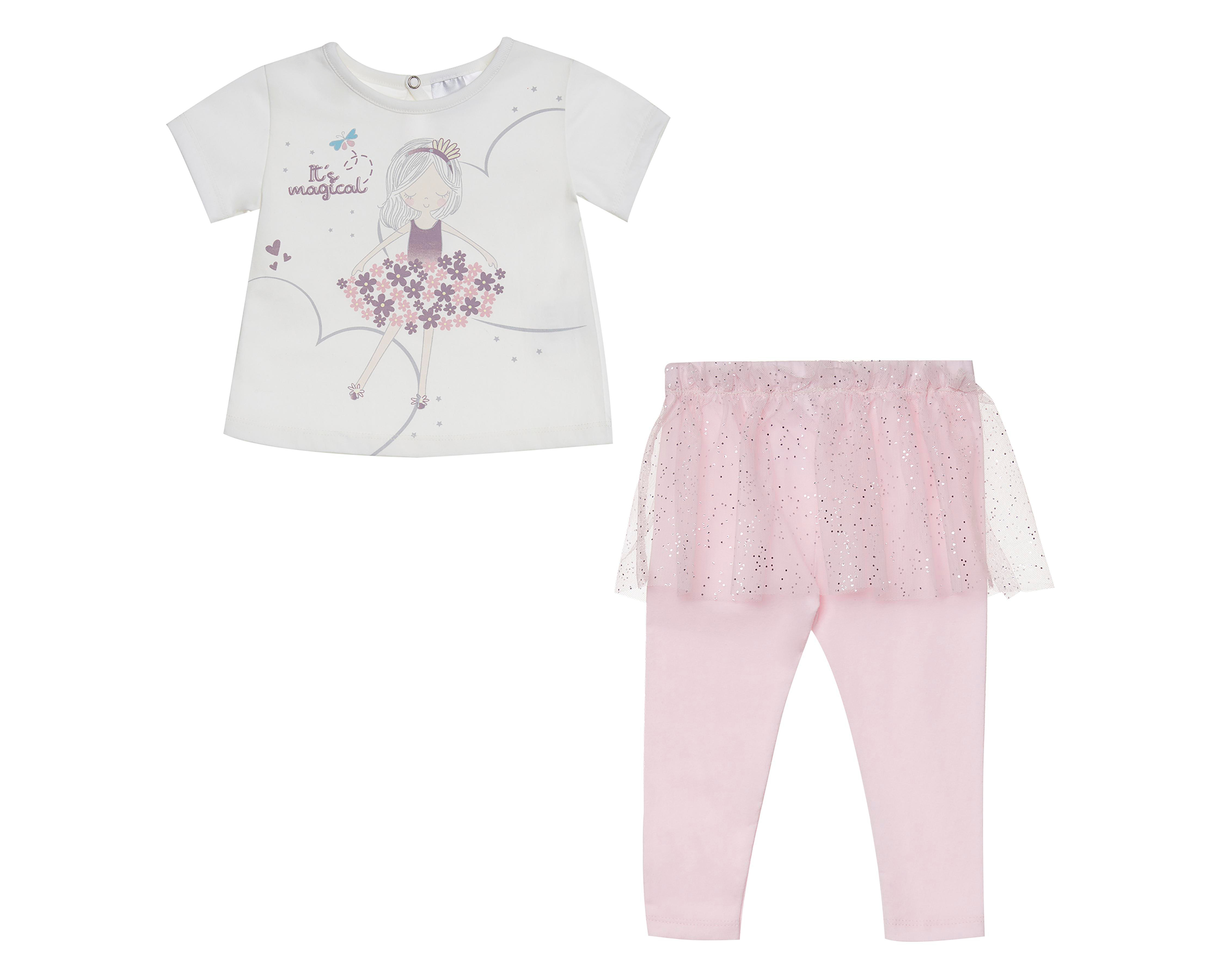 Foto 2 pulgar | Playera y Pantalón para Bebé Niña Baby Optima