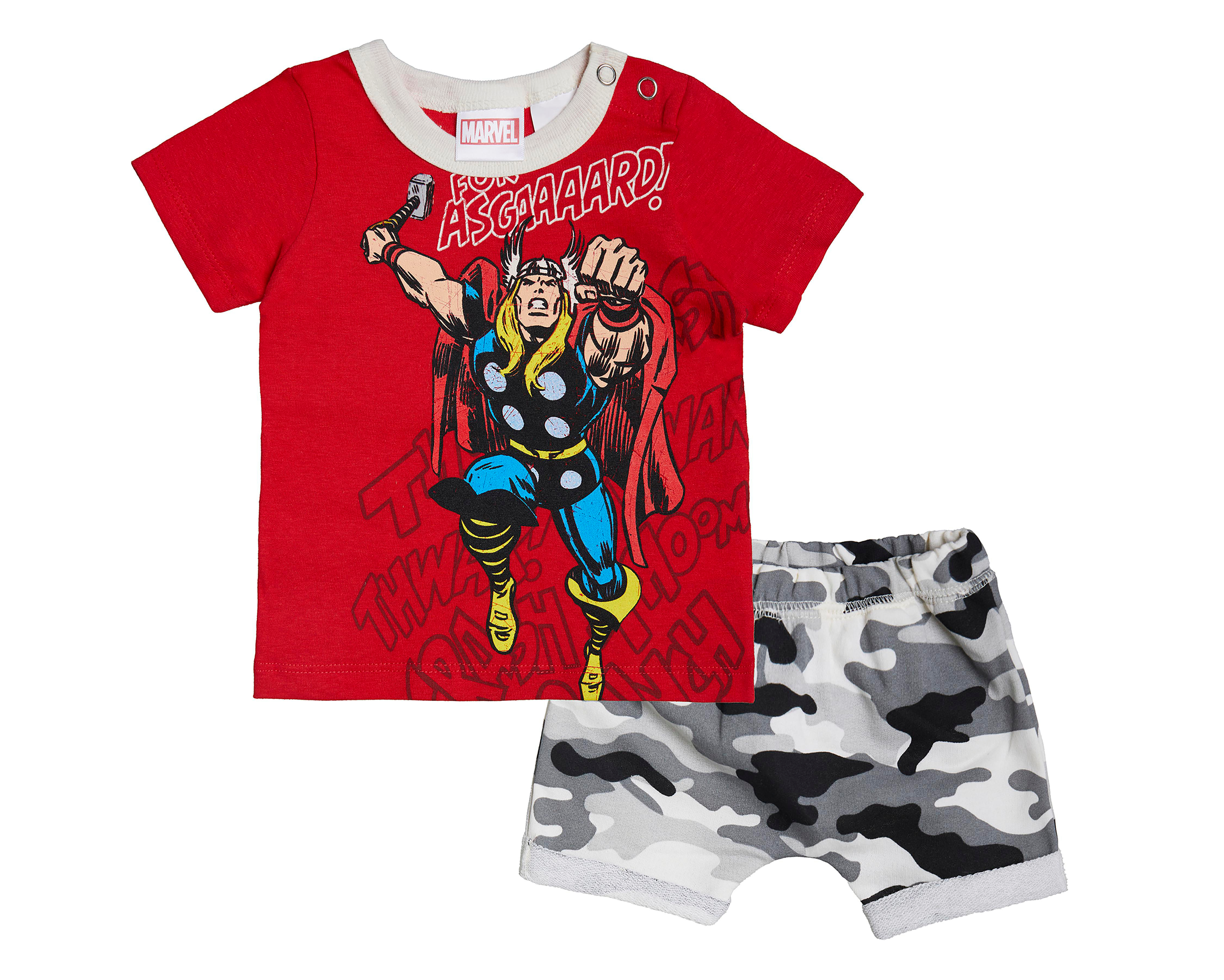 Foto 2 pulgar | Playera y Short para Bebé Niño Marvel