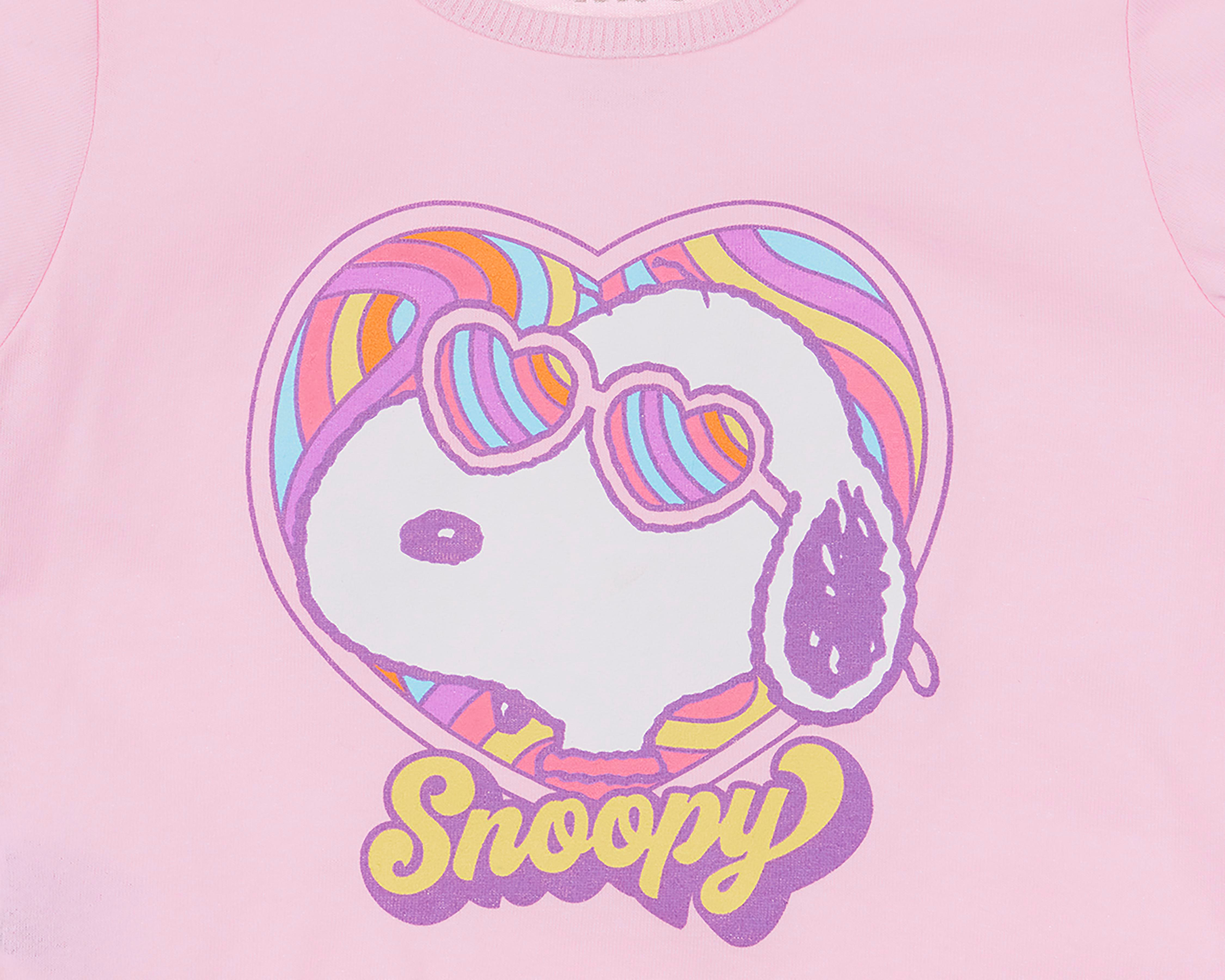 Foto 4 pulgar | Playera para Bebé Niña Peanuts de Algodón Rosa