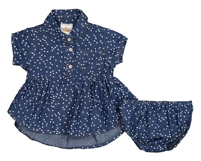 Foto 1 | Vestido y Pantaleta para Bebé Niña Baby Colors de Algodón Estampado