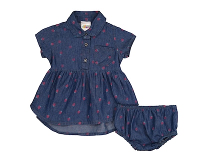Foto 1 | Vestido y Pantaleta para Bebé Niña Baby Colors de Algodón Estampado