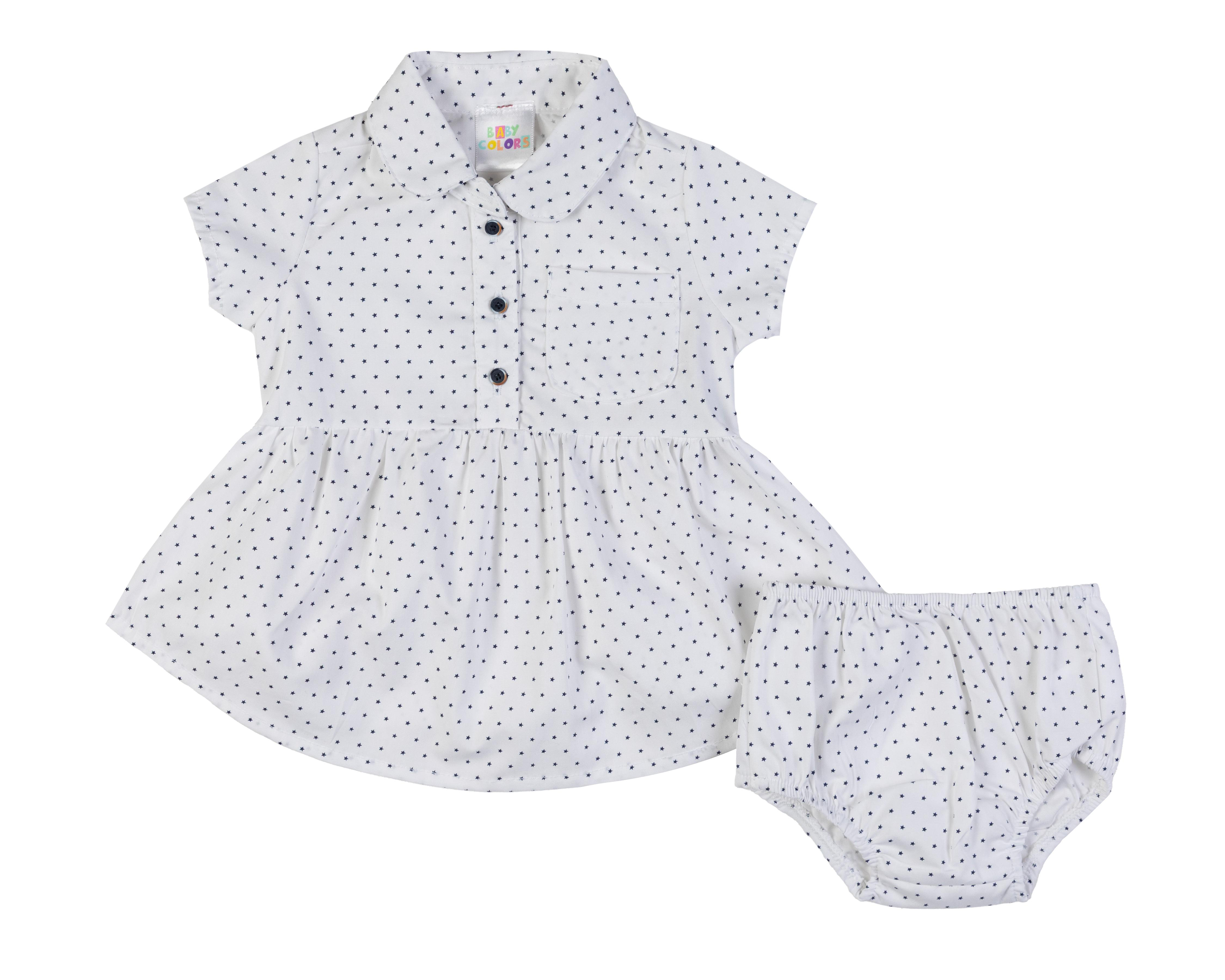 Foto 1 | Vestido y Calzón para Bebé Niña Baby Colors de Algodón Estampado