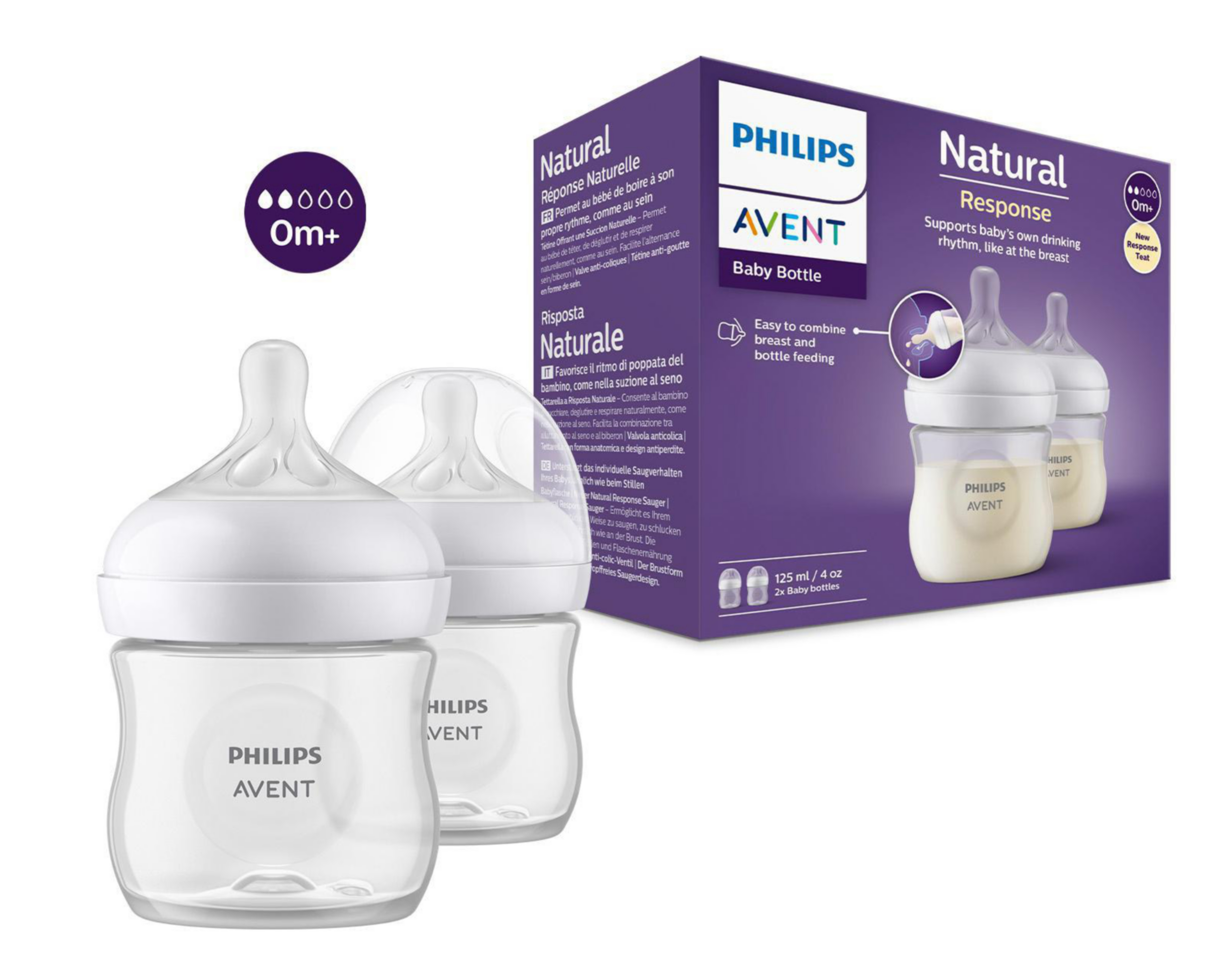 Foto 4 pulgar | Set de Biberones marca Avent 4 oz 2 Piezas