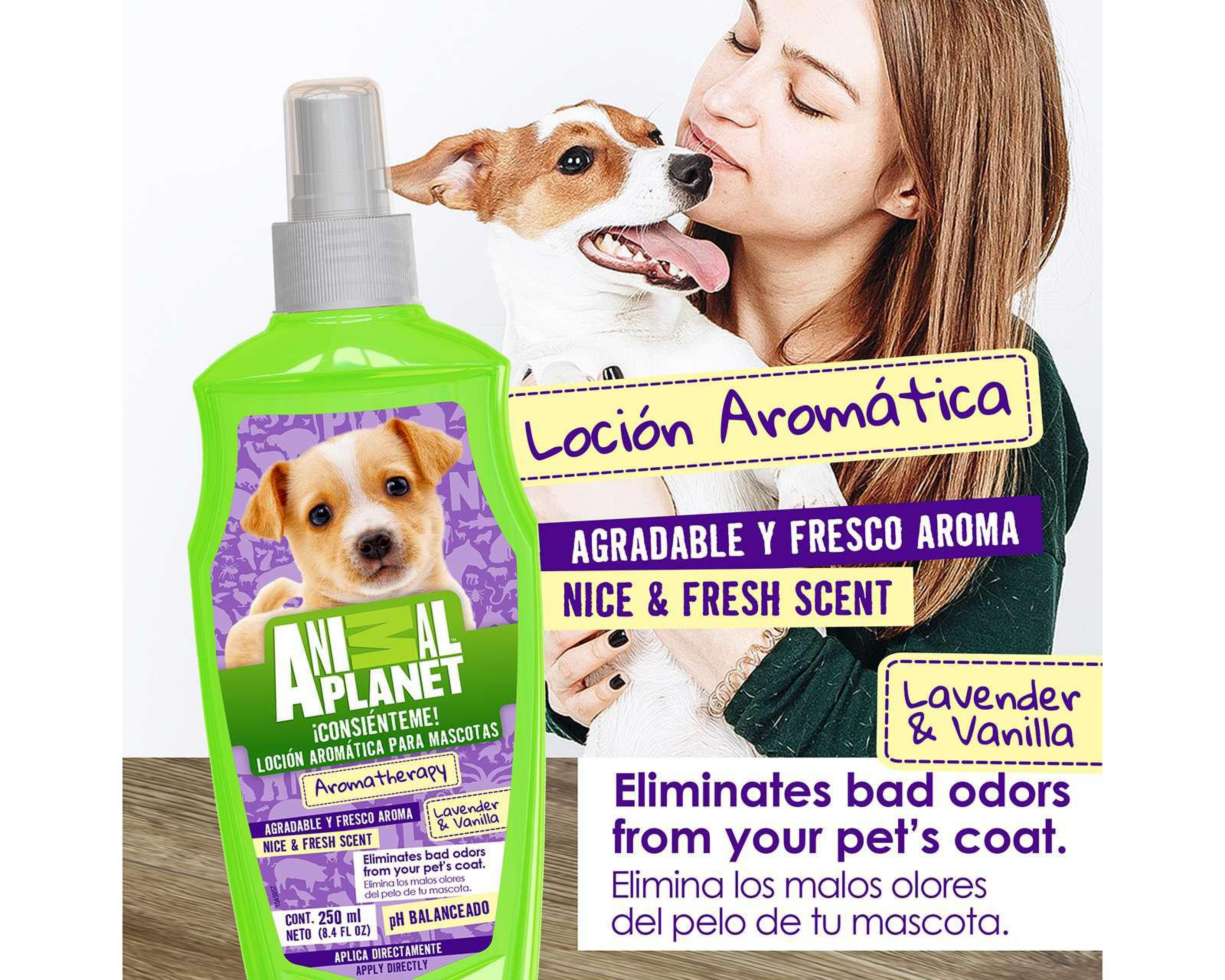 Foto 4 pulgar | Loción para Mascotas Animal Planet Lavanda y Vainilla 250 ml