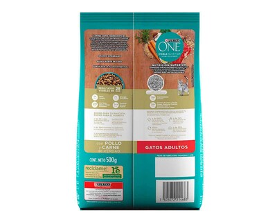 Foto 2 | Alimento para Gato Purina One Cat Adulto 500 g