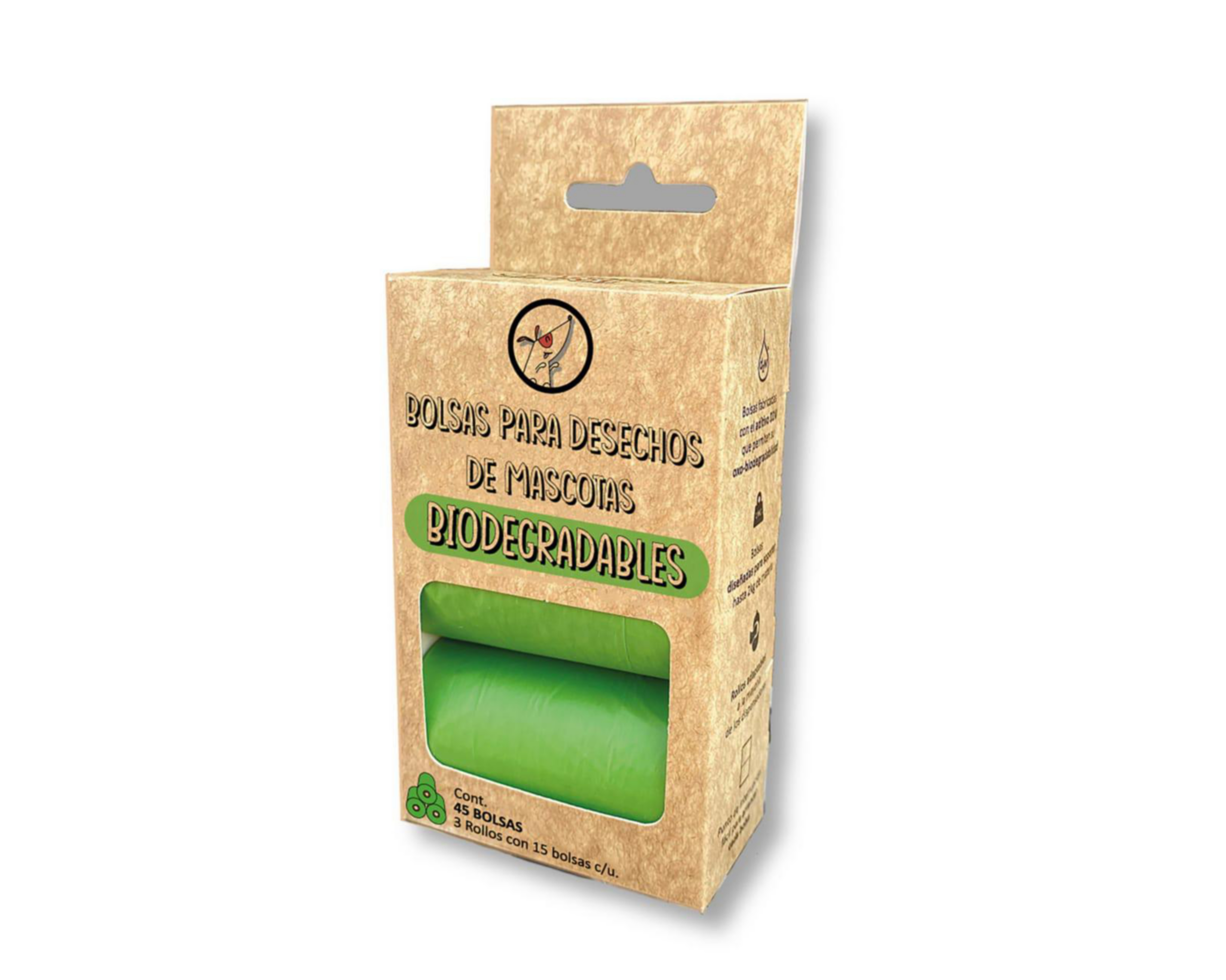 Bolsa para Desechos de Mascotas Happy Pet Biodegradable 45 Piezas