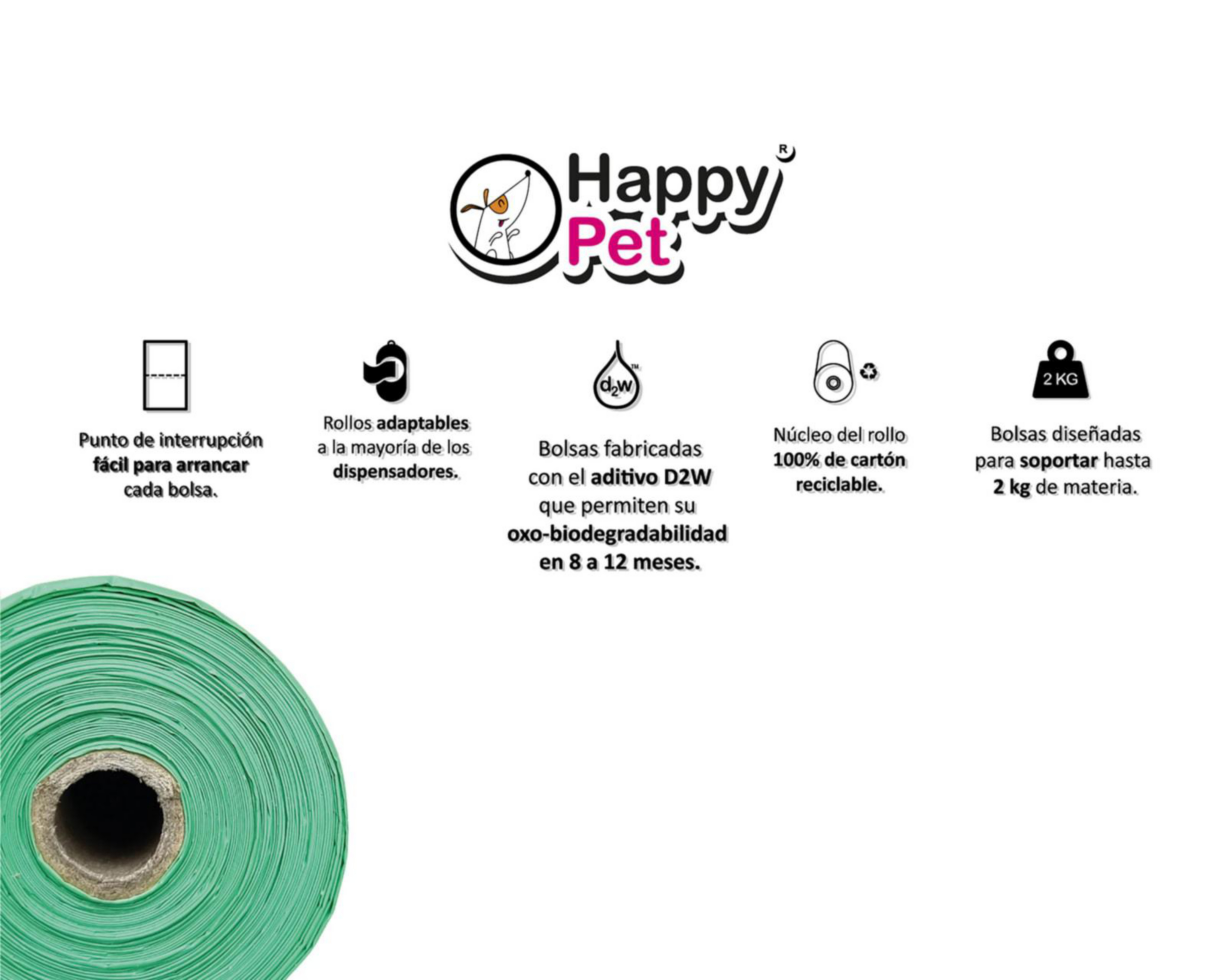 Foto 6 pulgar | Bolsa para Desechos de Mascotas Happy Pet Biodegradable 45 Piezas