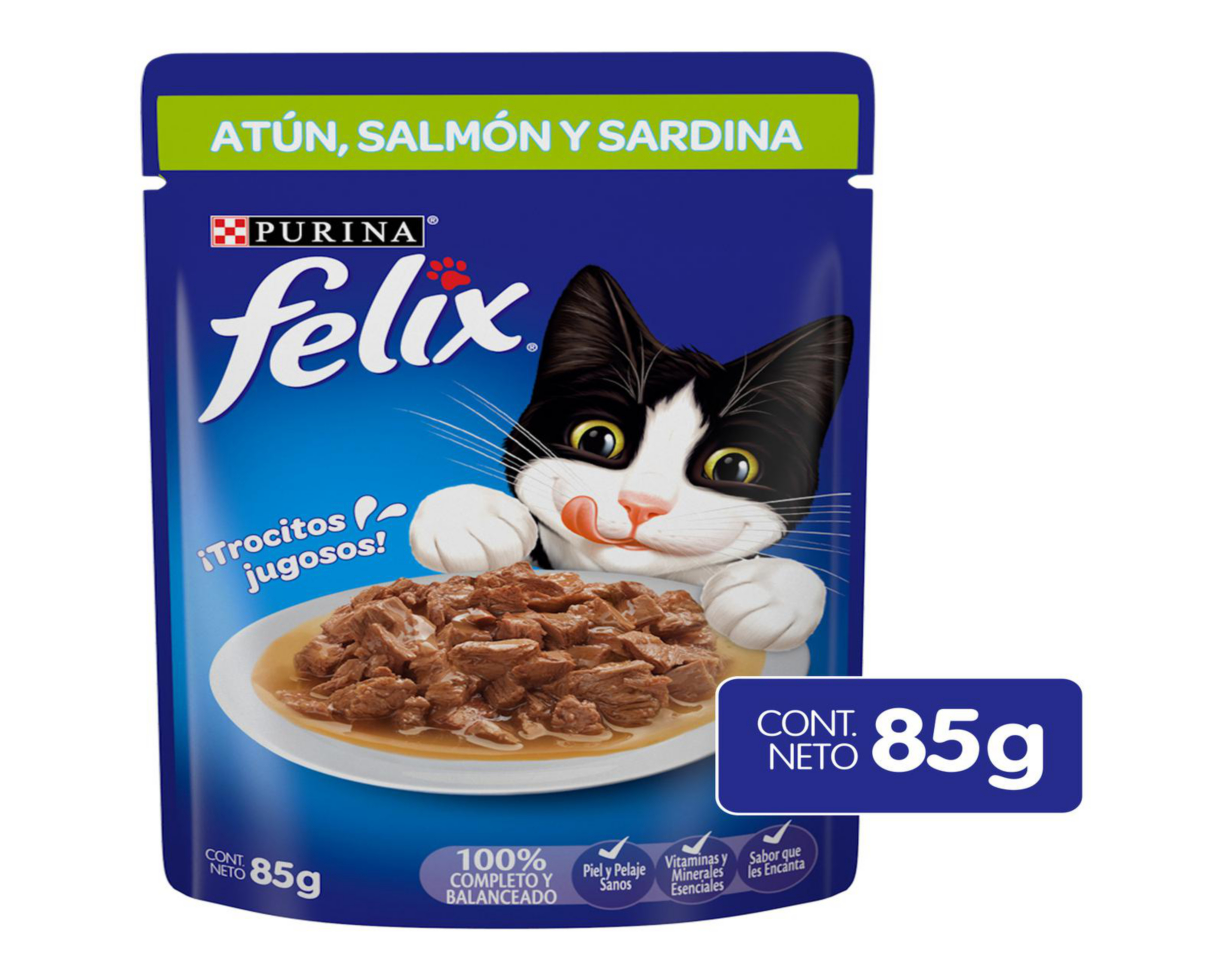 Foto 2 pulgar | Alimento para Gato Purina Felix Adulto 85 g