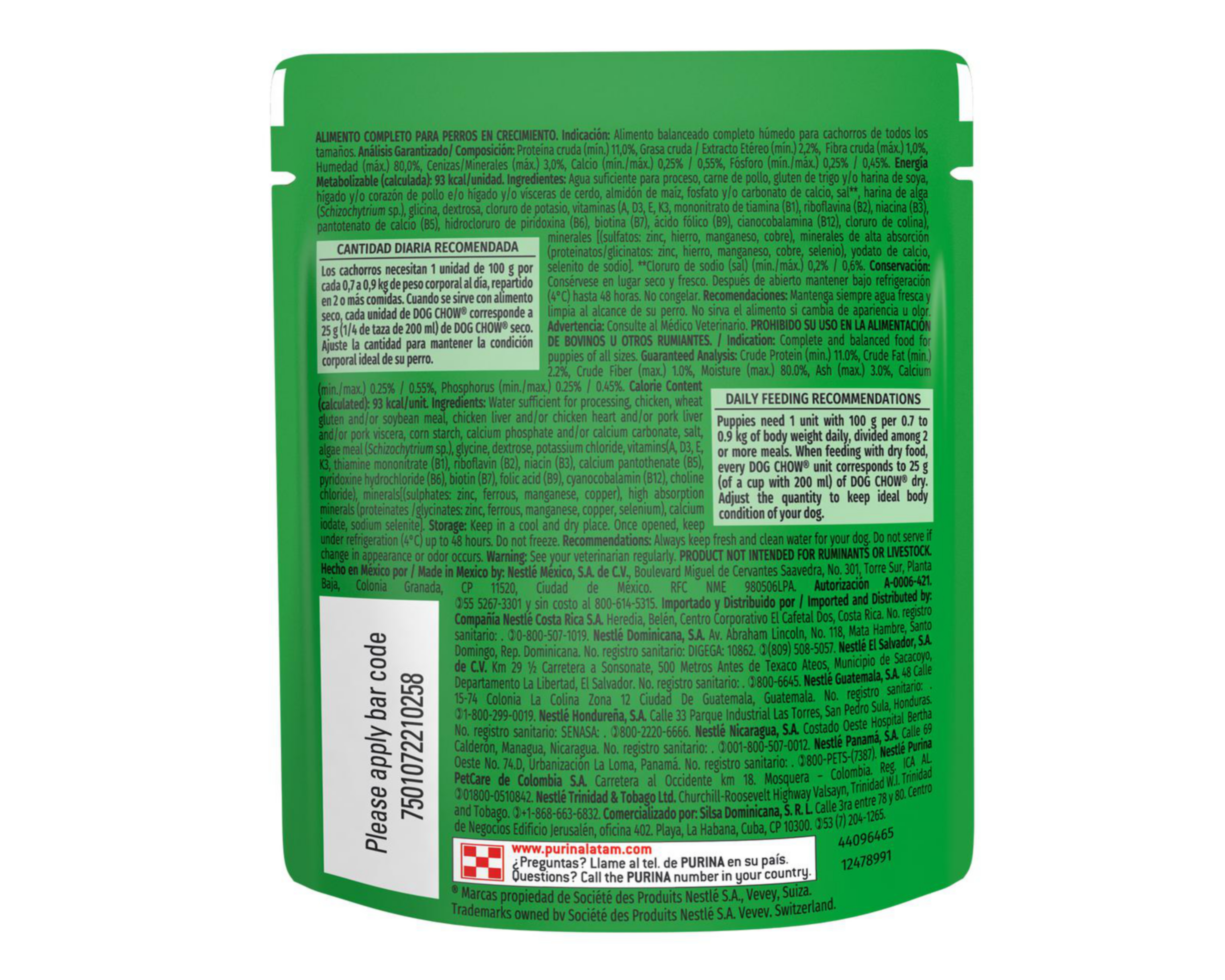 Foto 3 pulgar | Alimento para Perro Purina Dog Chow Cachorros 100 g
