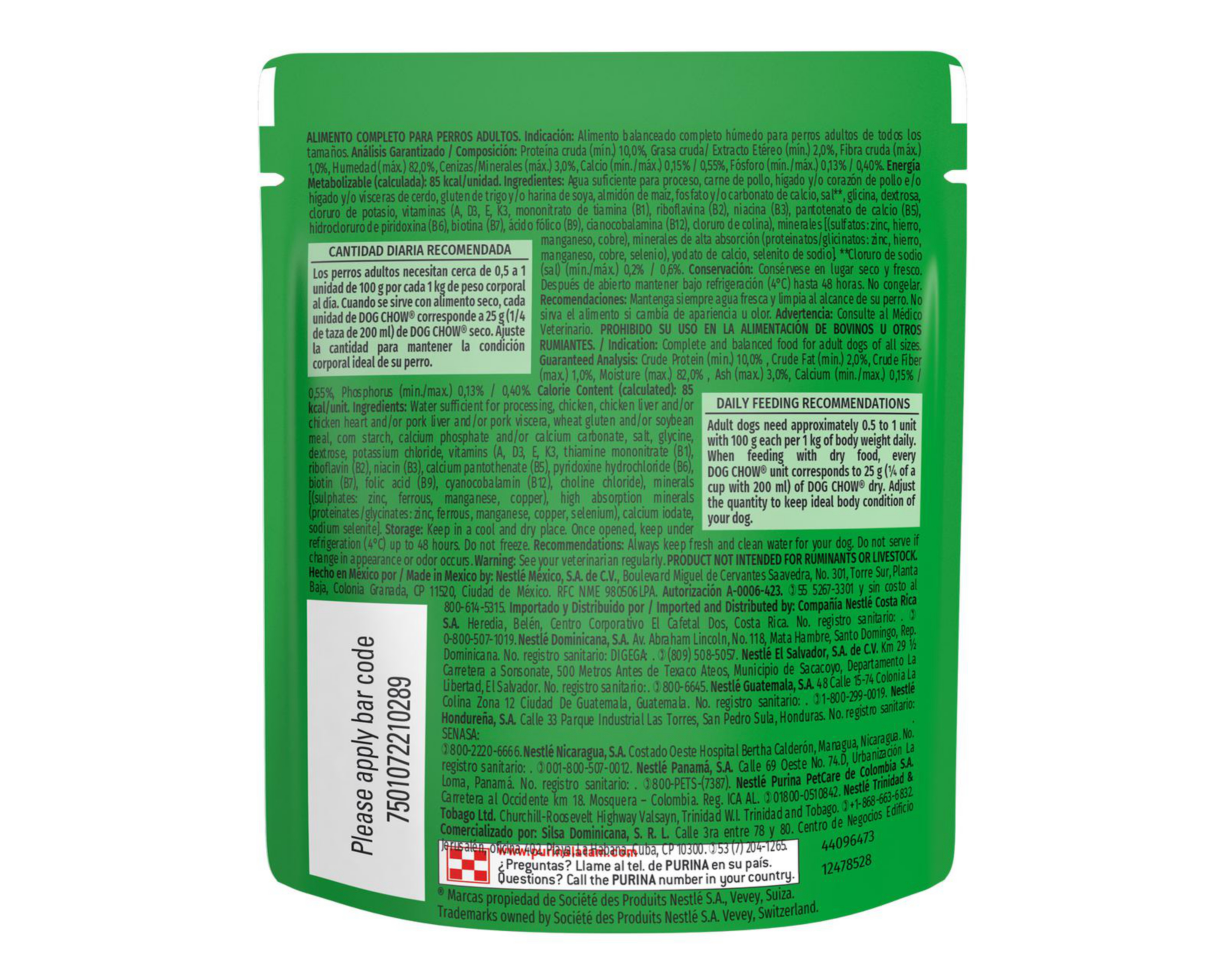 Foto 3 pulgar | Alimento para Perro Purina Dog Chow Adulto 100 g