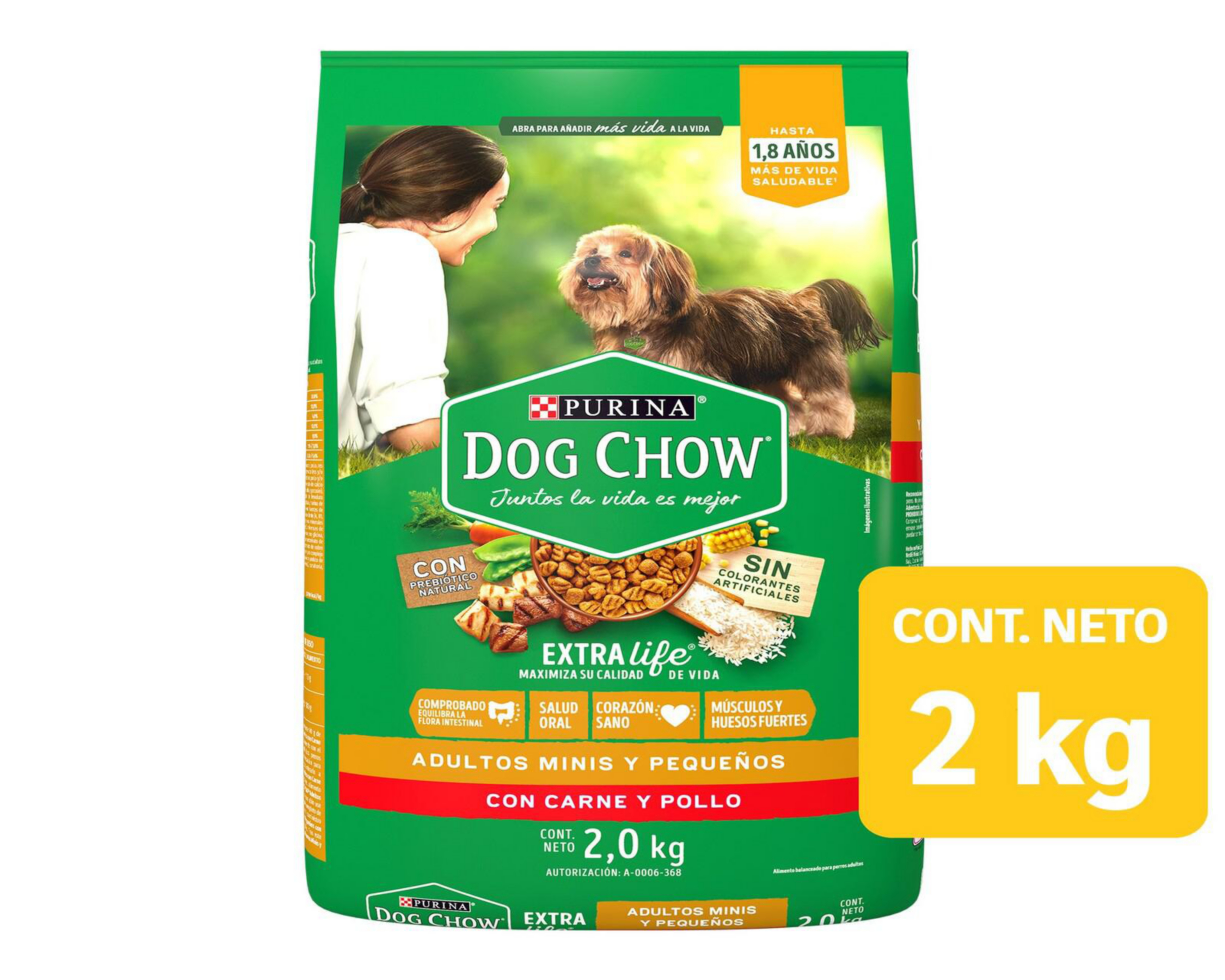 Foto 2 pulgar | Alimento para Perro Purina Dog Chow Adulto 2 kg