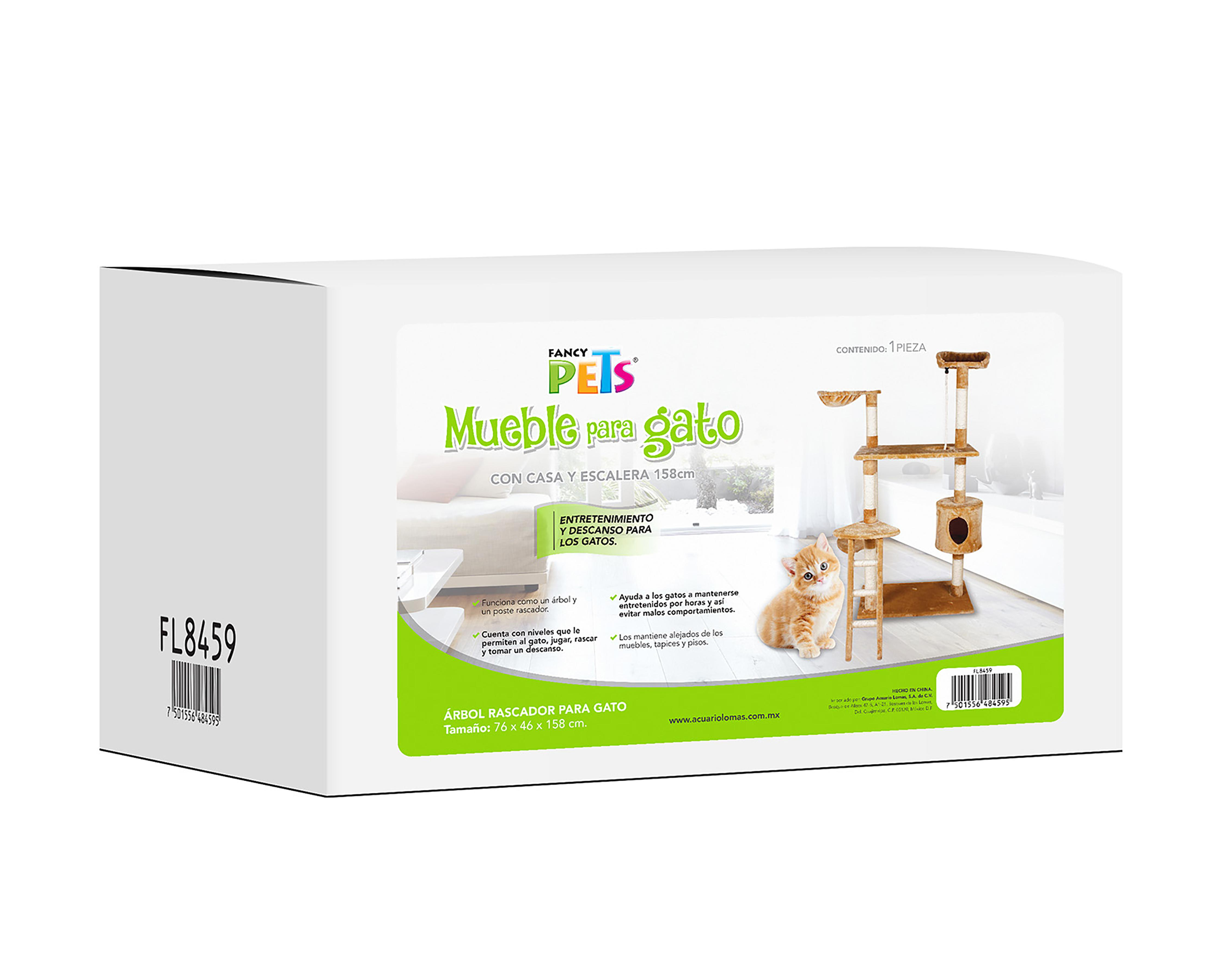 Foto 5 pulgar | Árbol Rascador para Gato Fancy Pets Byblos con Casa y Escalera