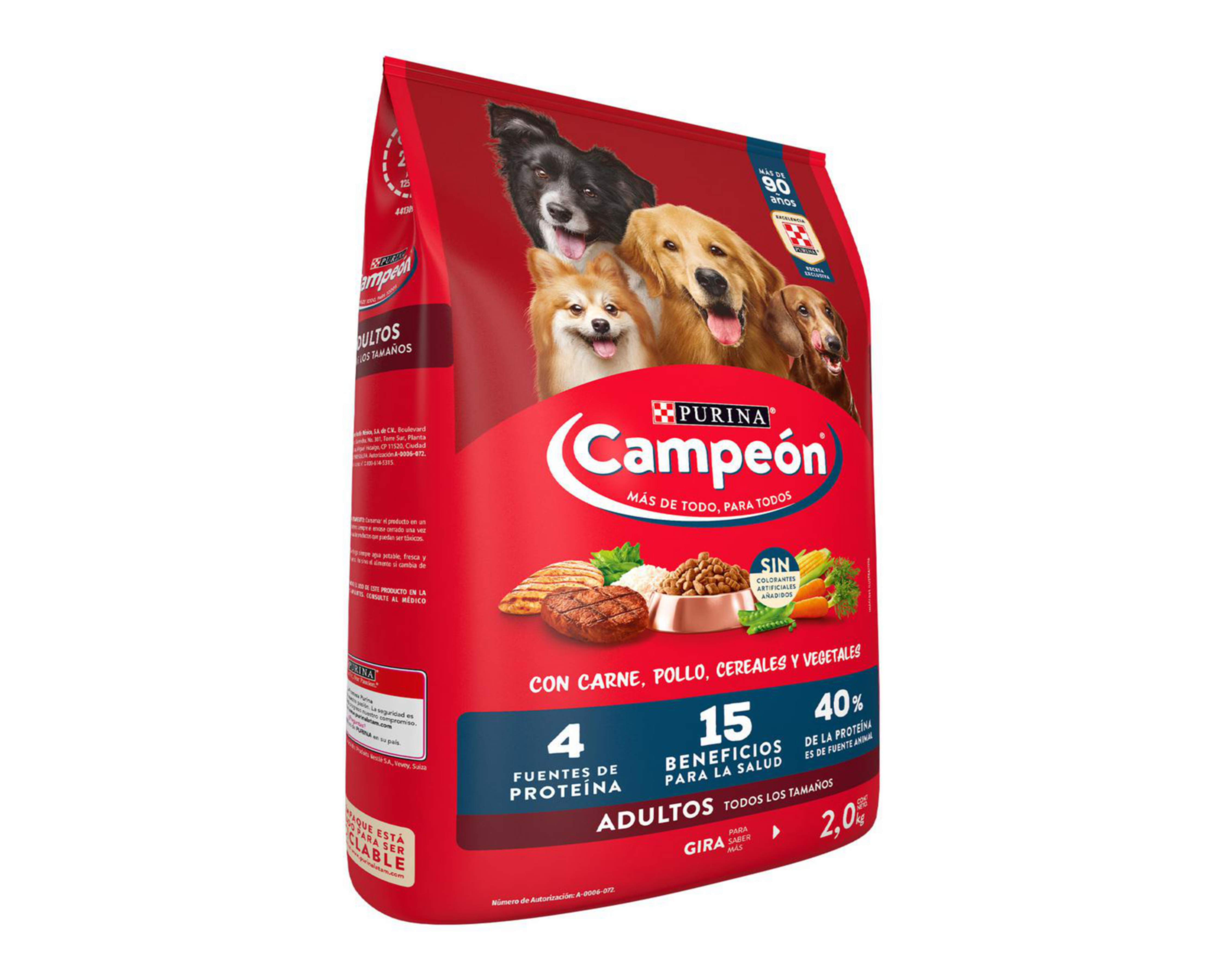 Foto 10 pulgar | Alimento para Perro Purina Campeón Adulto 2 kg