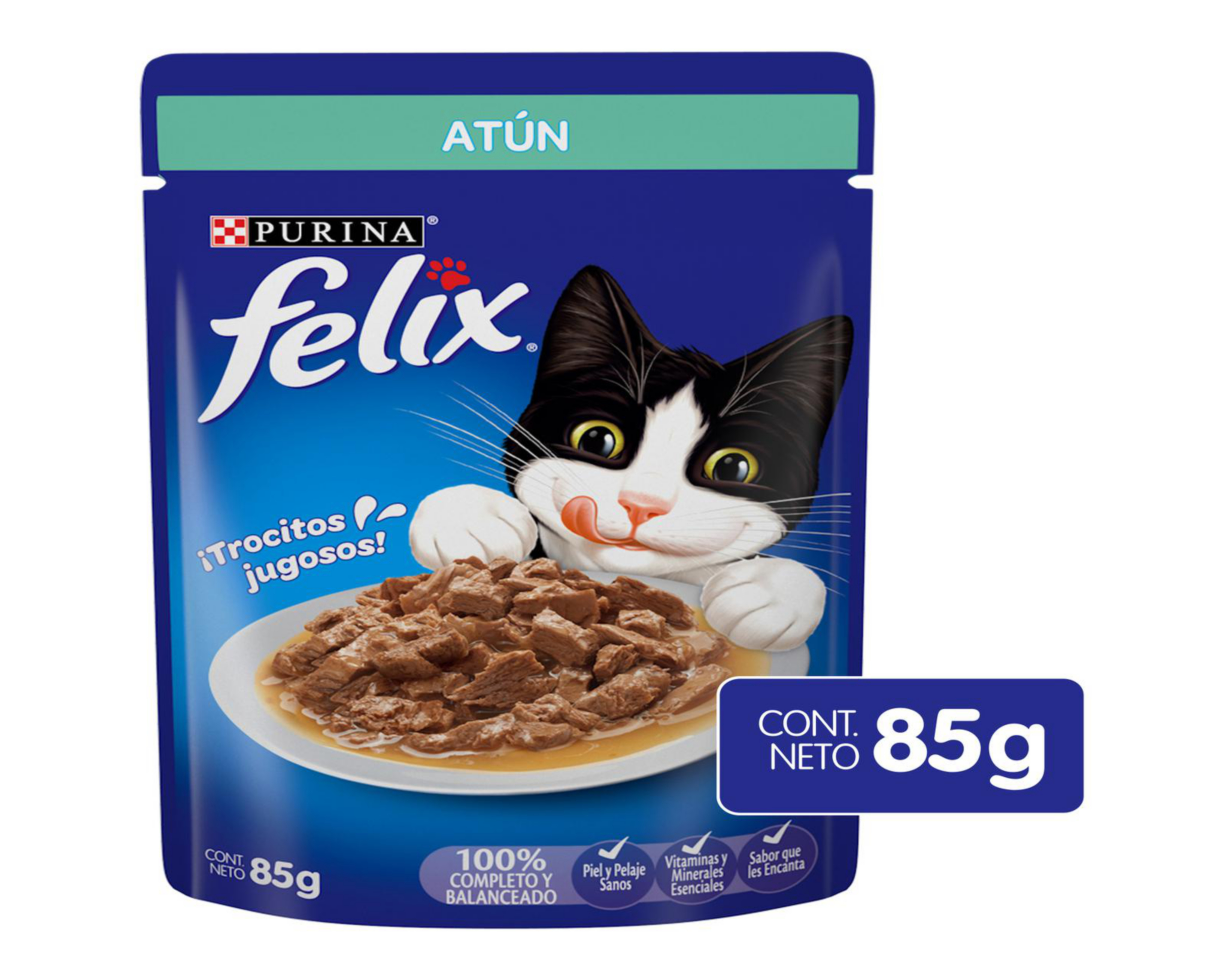 Foto 2 pulgar | Alimento para Gato Purina Felix Raza Mediana 85 g